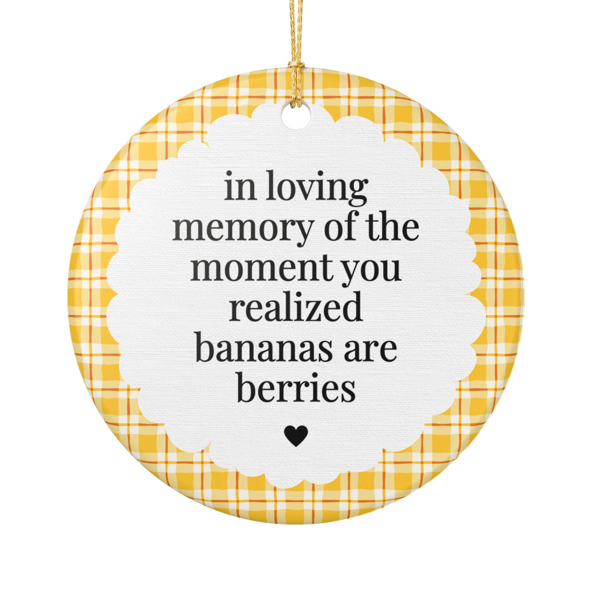 Funny Banana Lover Gift for Friend Who Loves Fruit and Gardening, Silly Berry Lover Gift for Friend Who Loves Bananas, Retro Holiday Xmas Ornament