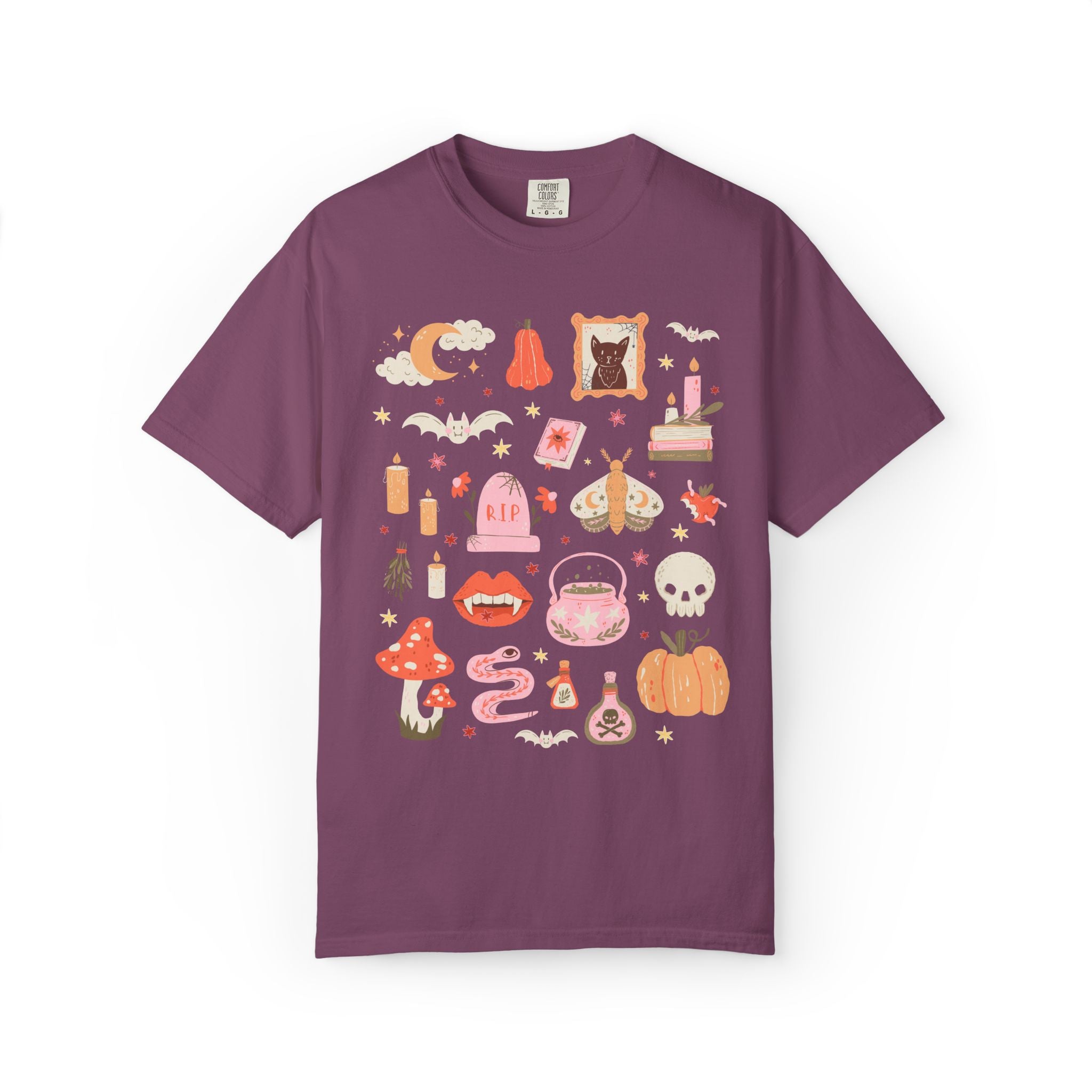 Nostalgic Halloween T-Shirt for Spooky Season, Cute Colorful Dopamine Aesthetic Tee for Friend or Mom Who Loves Halloween and Vampires