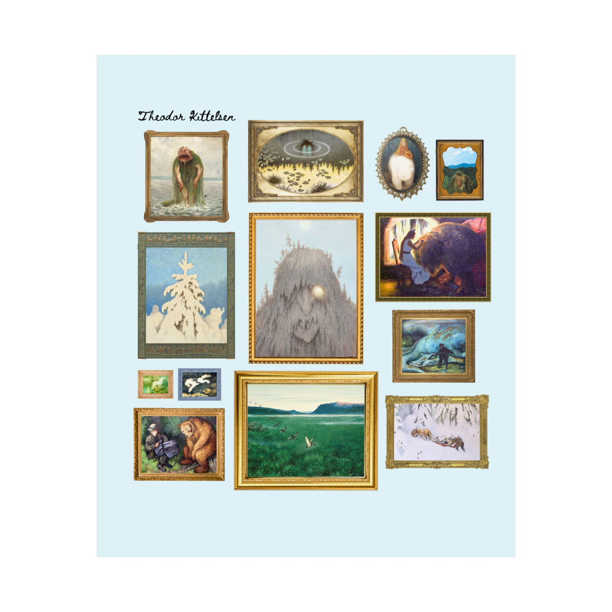 Theodor Kittelsen Art Historian Poster Print: Norwegian Art History, Early 1900s and Late 19th Century Fairy Tale and Folk Tale Famous Paintings