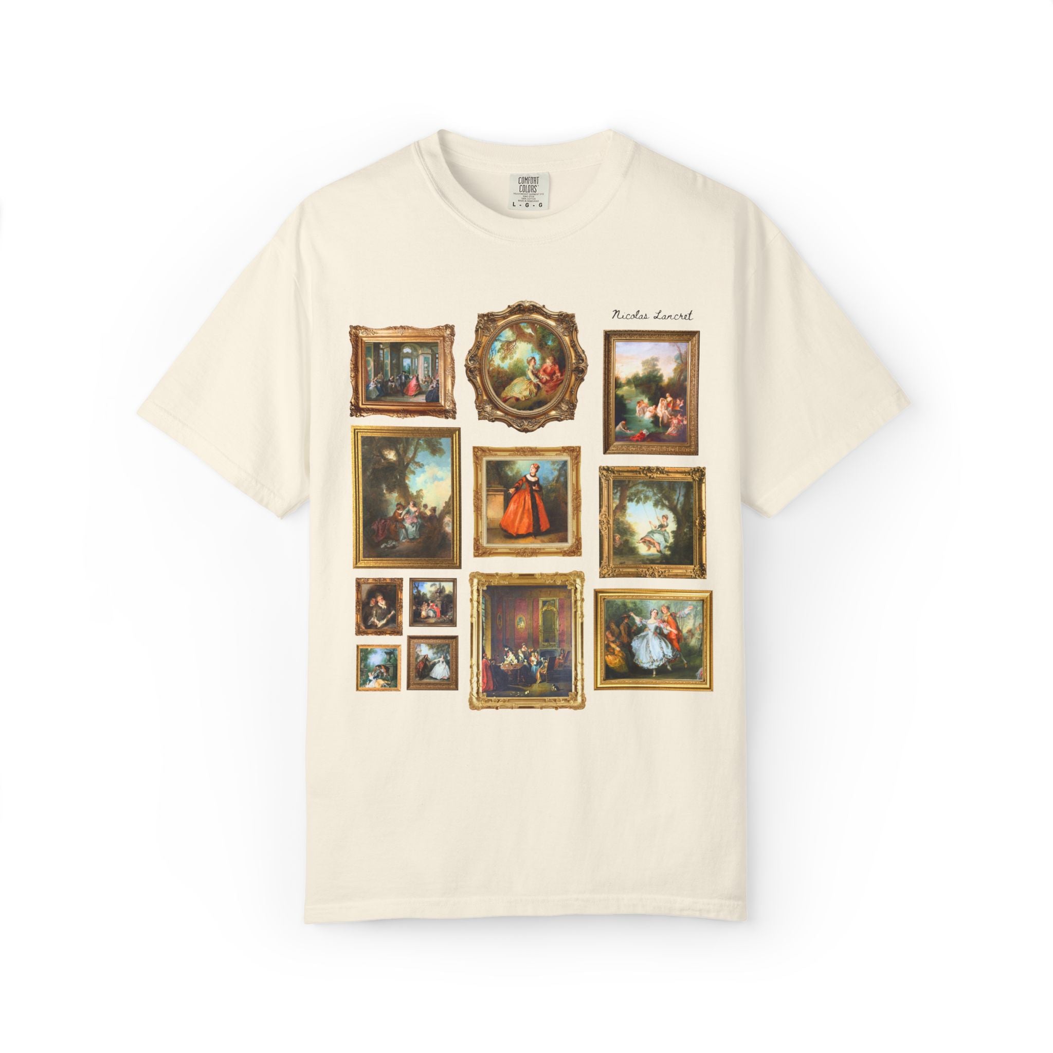 Nicolas Lancret Rococo Art HIistory Lover T-Shirt: Famous Paintings, 18th Century French History Buff Gift, Museum Lover, European Art Tee