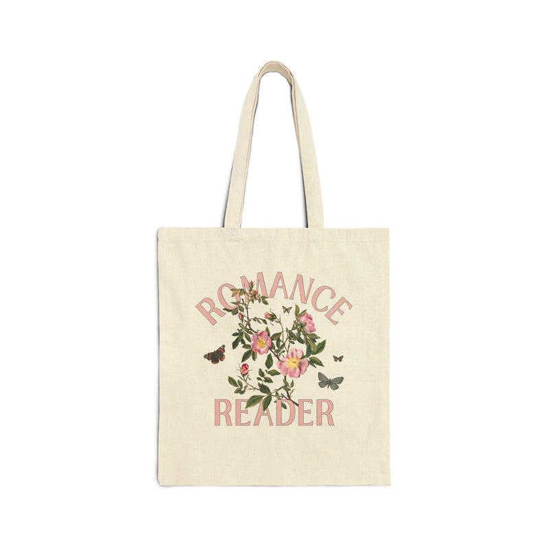 Cute Book Lover Tote Bag with Whimsical Wildflowers and Boho Butterflies