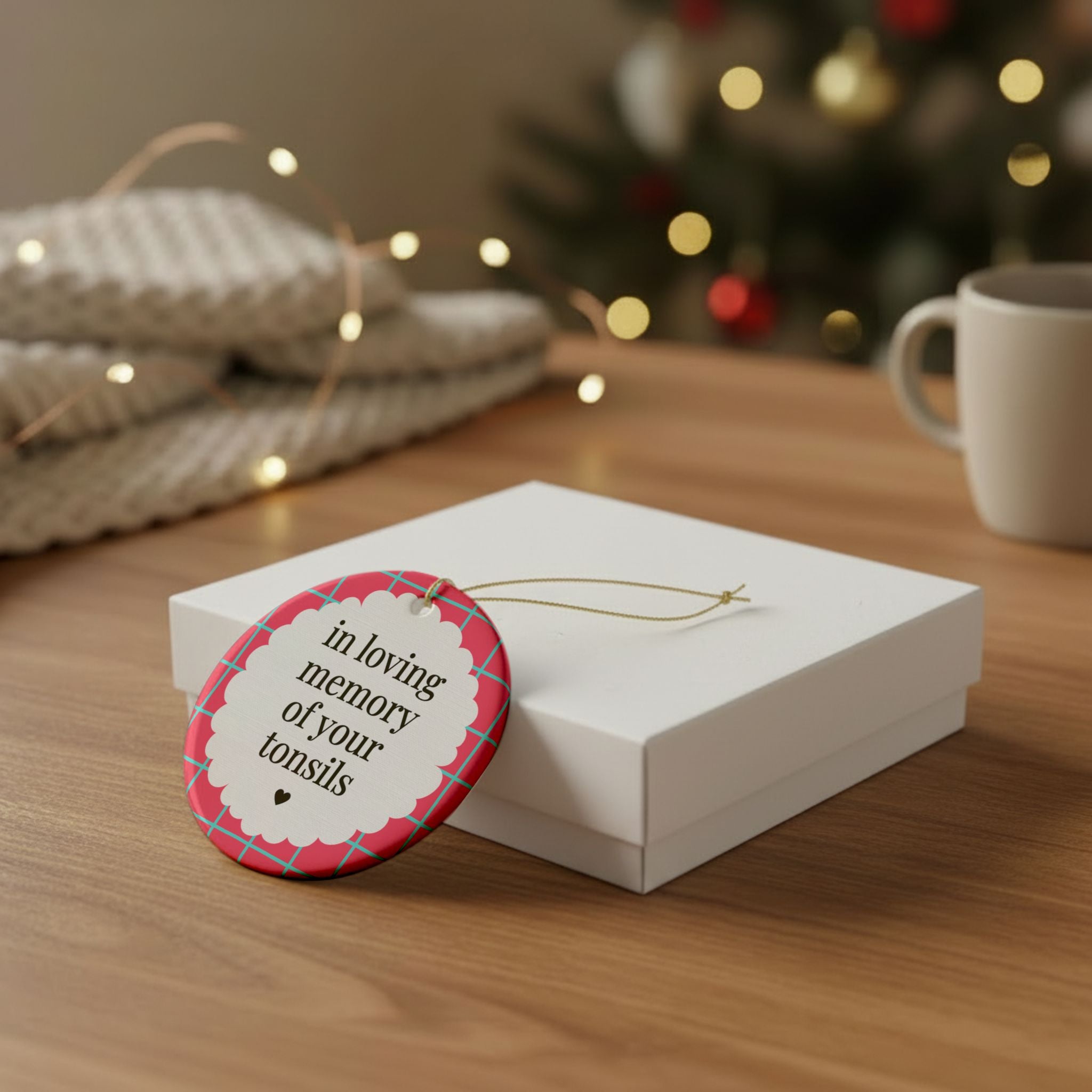 Funny Tonsillectomy Gift for Adult Having Their Tonsils Removed, Unhinged Xmas Ornament for Friend Getting Surgery, Tonsil Surgery Recovery