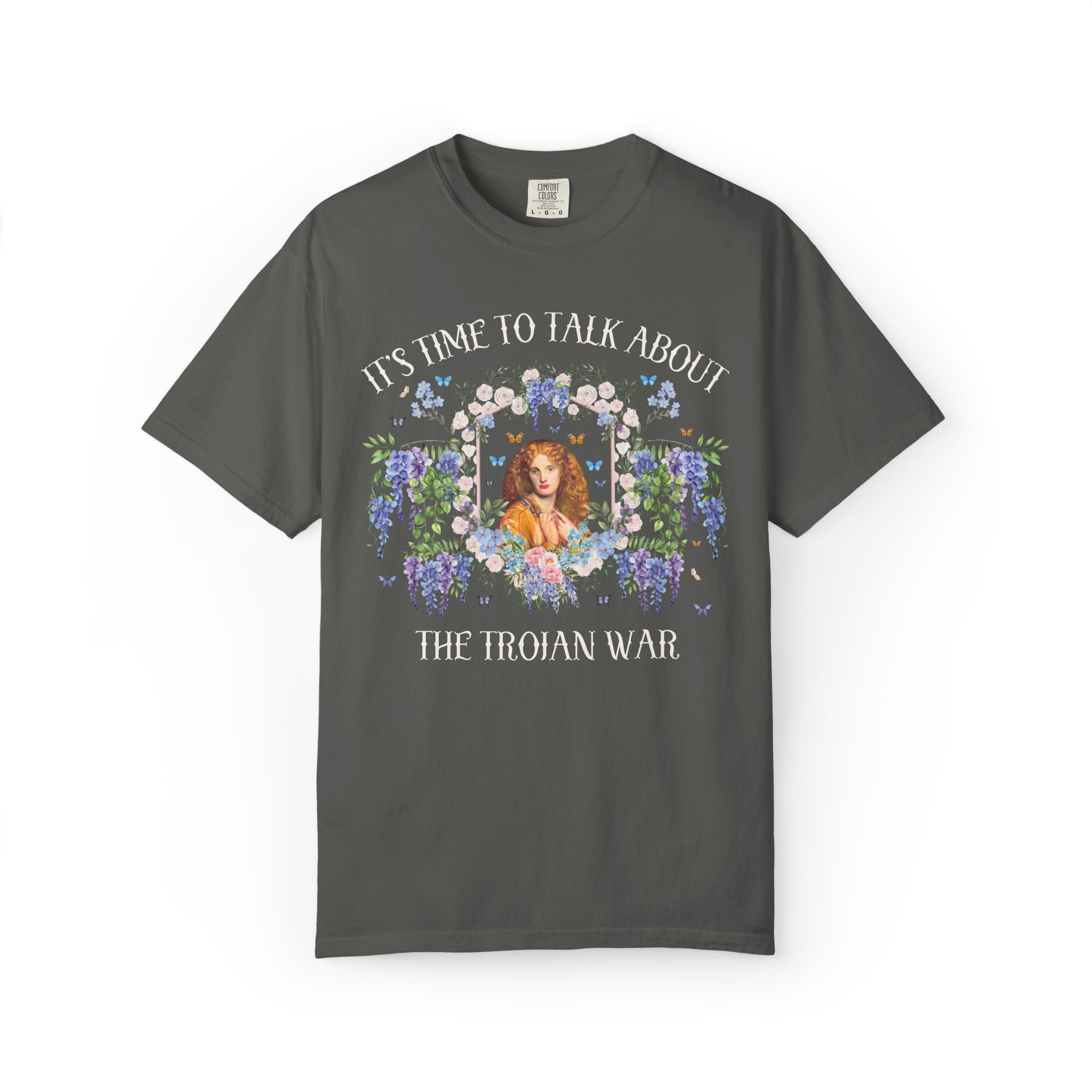The Trojan War Art History Buff T-Shirt with Famous Painting of Helen of Troy, Colorful Greek Mythology History Lover Gift, Ancient History