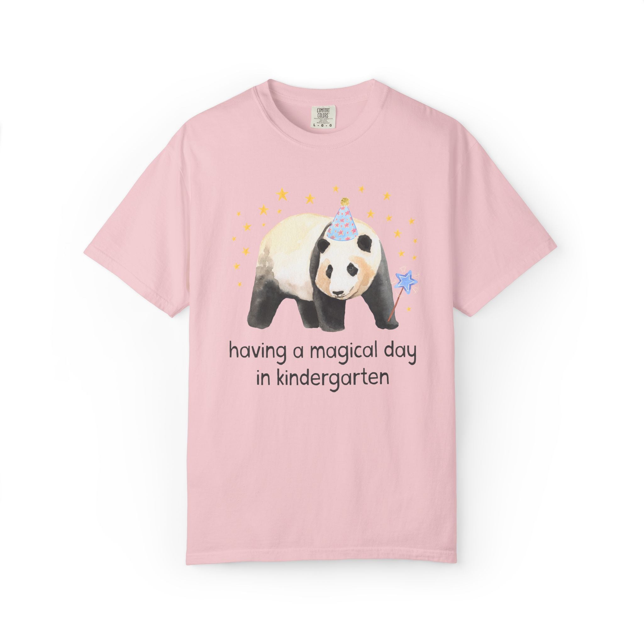 Kindergarten Teacher Team Shirt for Panda Animal Lovers: Having a Magical Day | Colorful Positive Affirmation Matching T-Shirt for Teachers