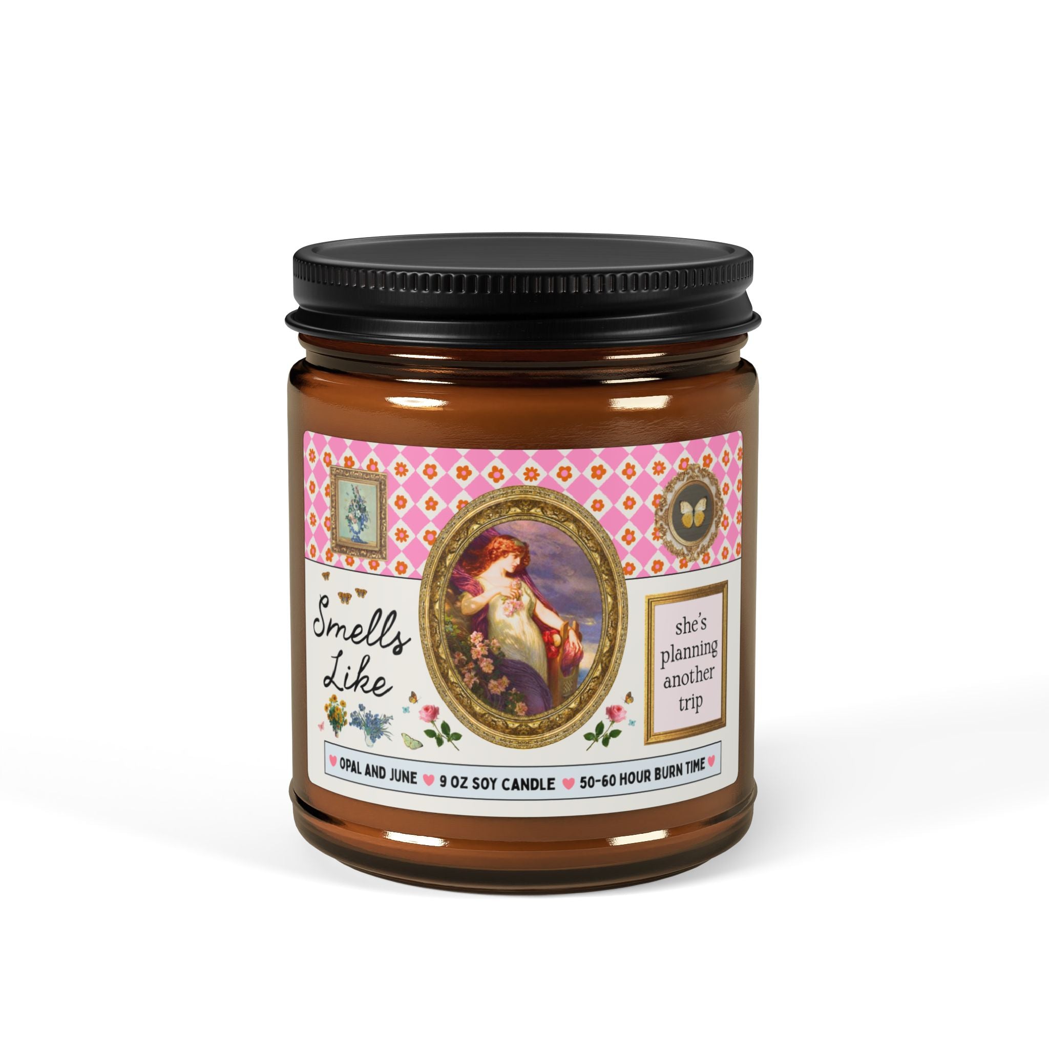 Smells Like She's Planning Another Trip: 9 Oz Soy Candle | Cute Surprise Trip Gift Announcement for Wife Who Loves Traveling, Gift for Daughter who Travels
