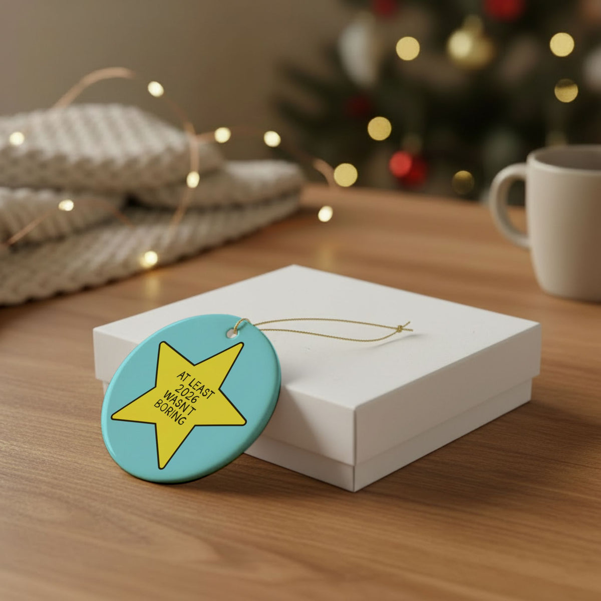 At Least 2026 Wasn't Boring: Funny Christmas Ornament for 2026, Gift for Co-Worker or Family Friend, Funny Holiday Gift