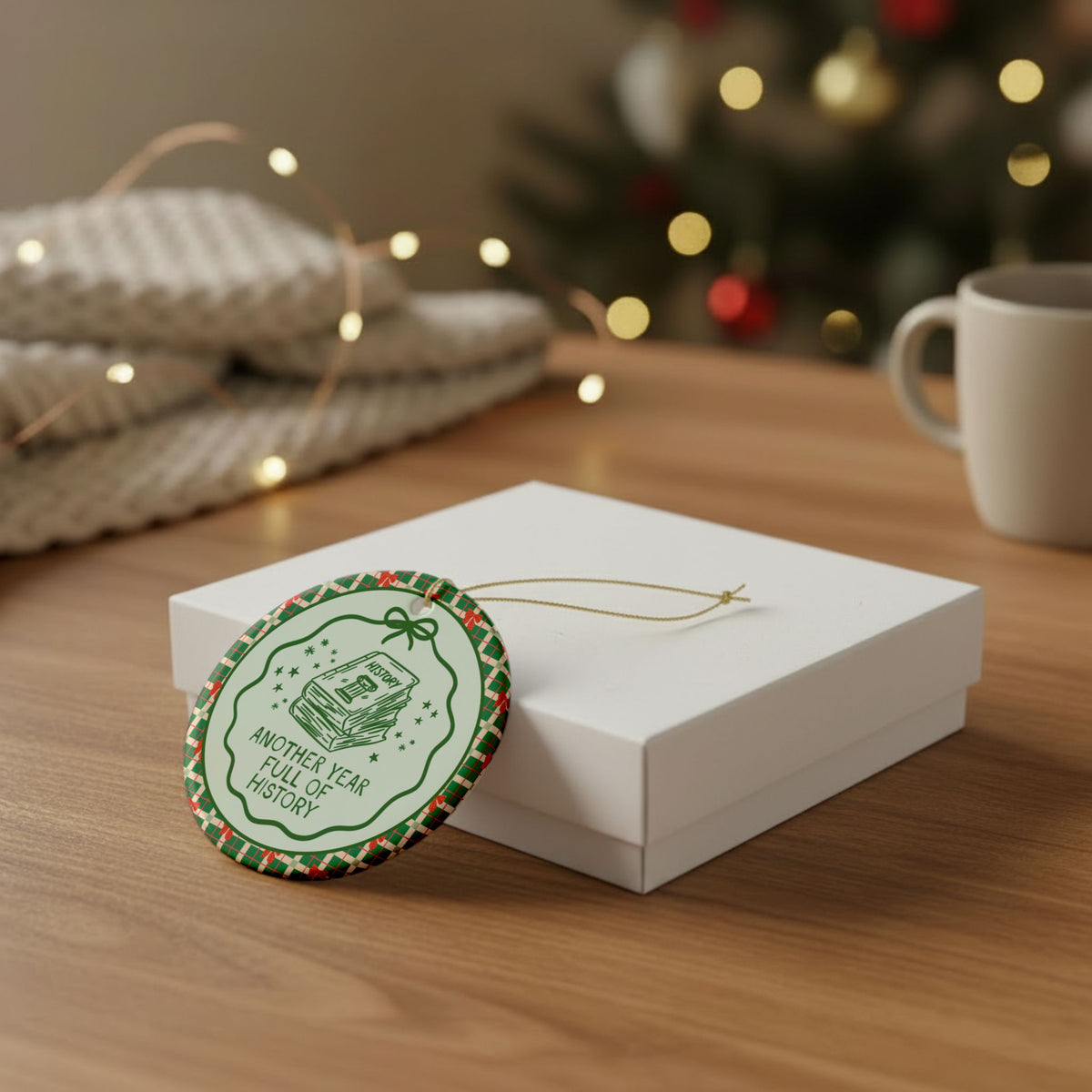 Another Year Full of History Christmas Ornament: Cute Retro Holiday Ornament for Friend Who Loves History, Funny History Buff Gift