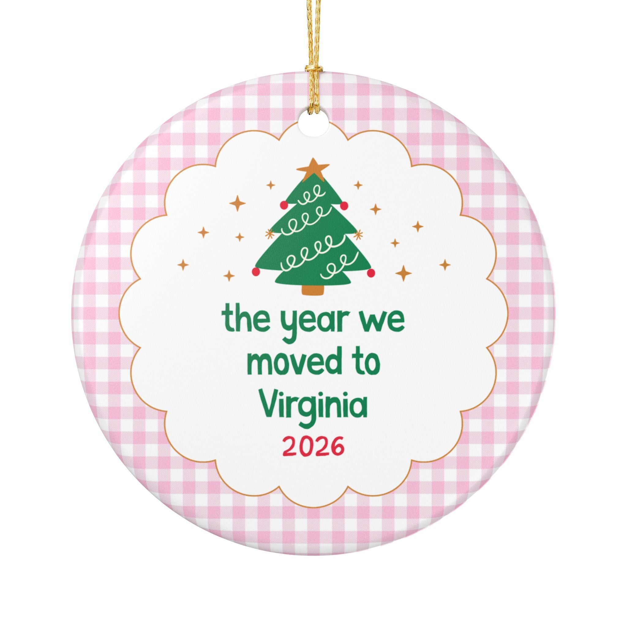 2026: The Year We Moved to Virginia Nostalgic Christmas Ornament, Family Who Moved to Virginia in 2026, Cute Family Moving Gift for Xmas