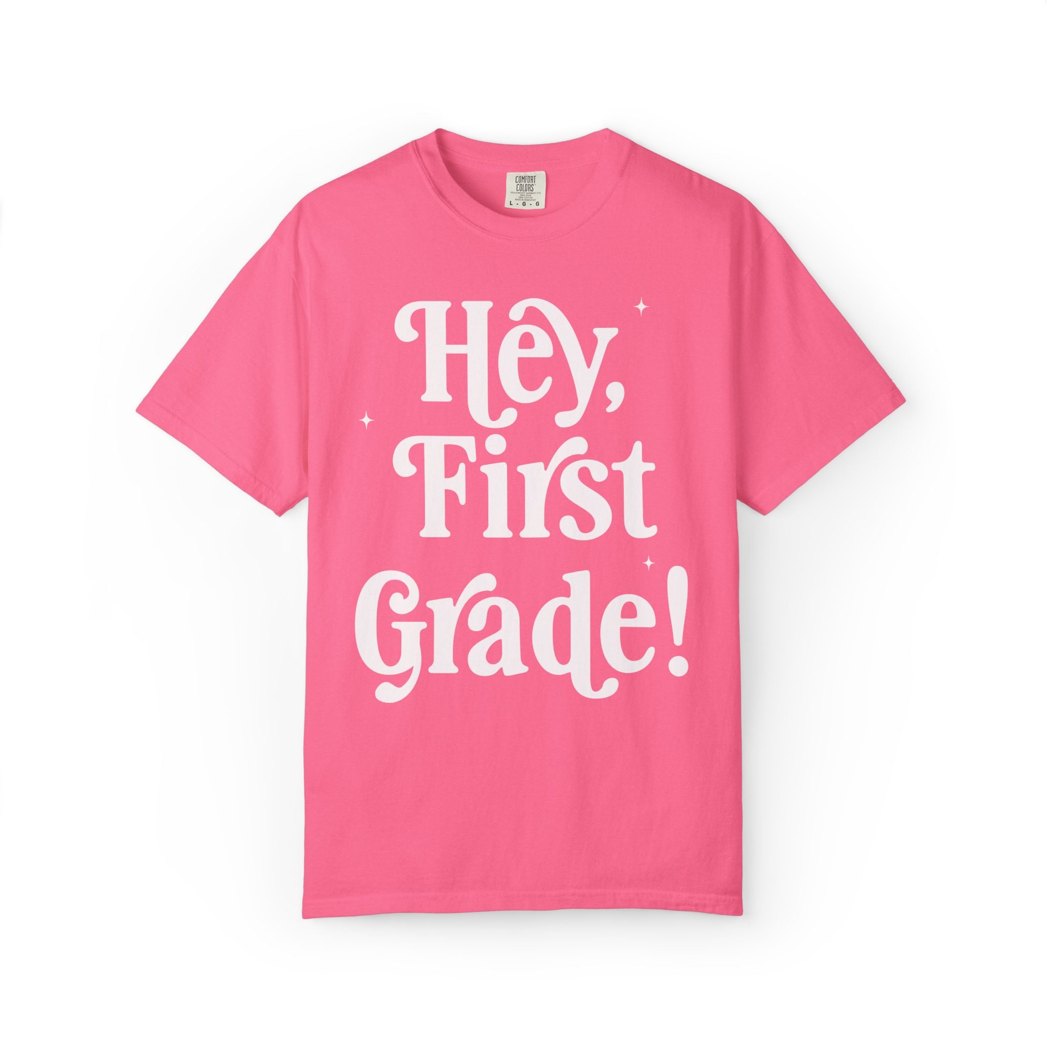 Hey First Grade Back to School Matching Teacher T-Shirt, Cute First Grade Teacher Team or First Grade Team Tee, Paraprofessional Gift