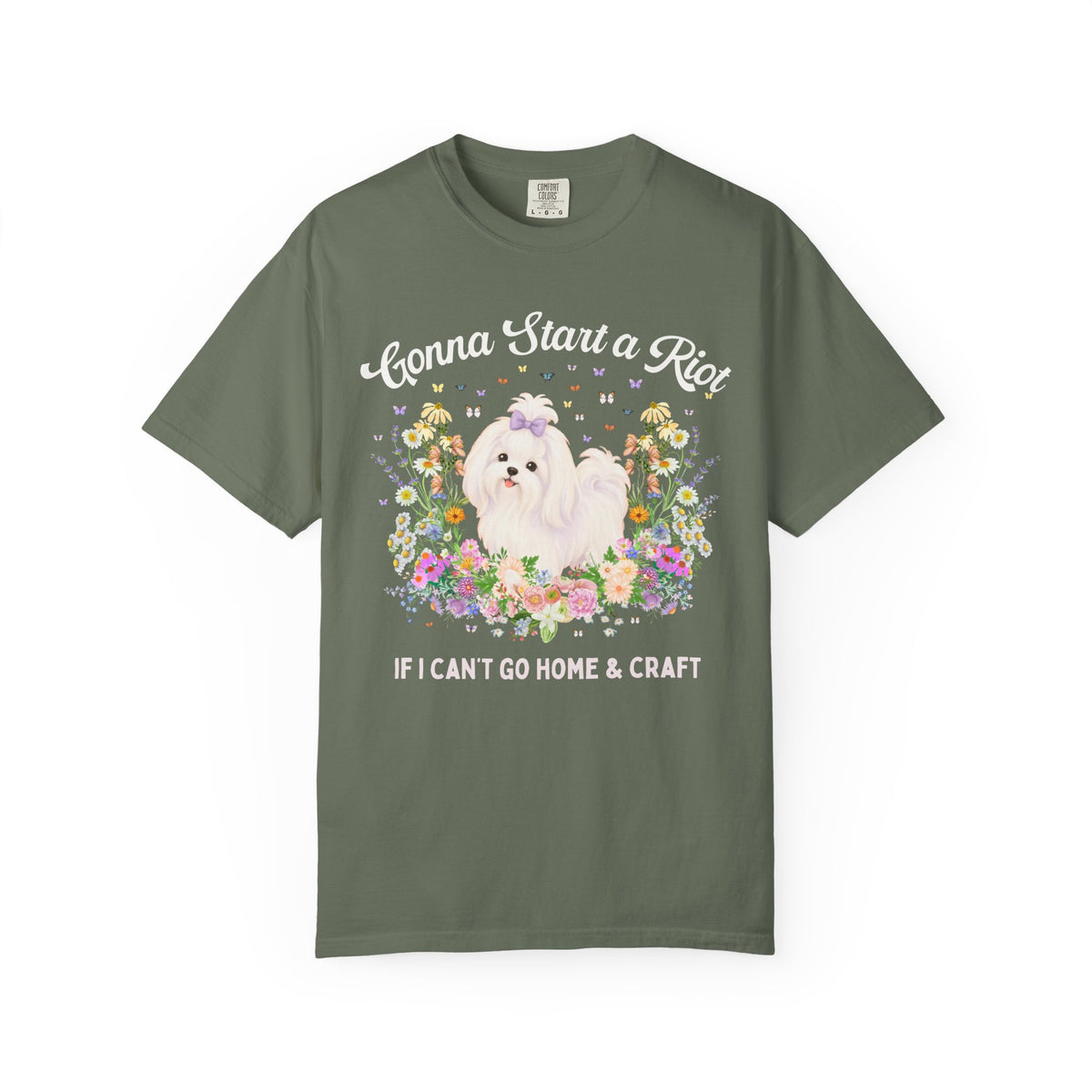 Gonna Start a Riot if I Can't Go Home and Craft Animal Lover T-Shirt: Funny Grandma Hobbies or Sewing Lover, Crochet Yarn or Knitter Tee