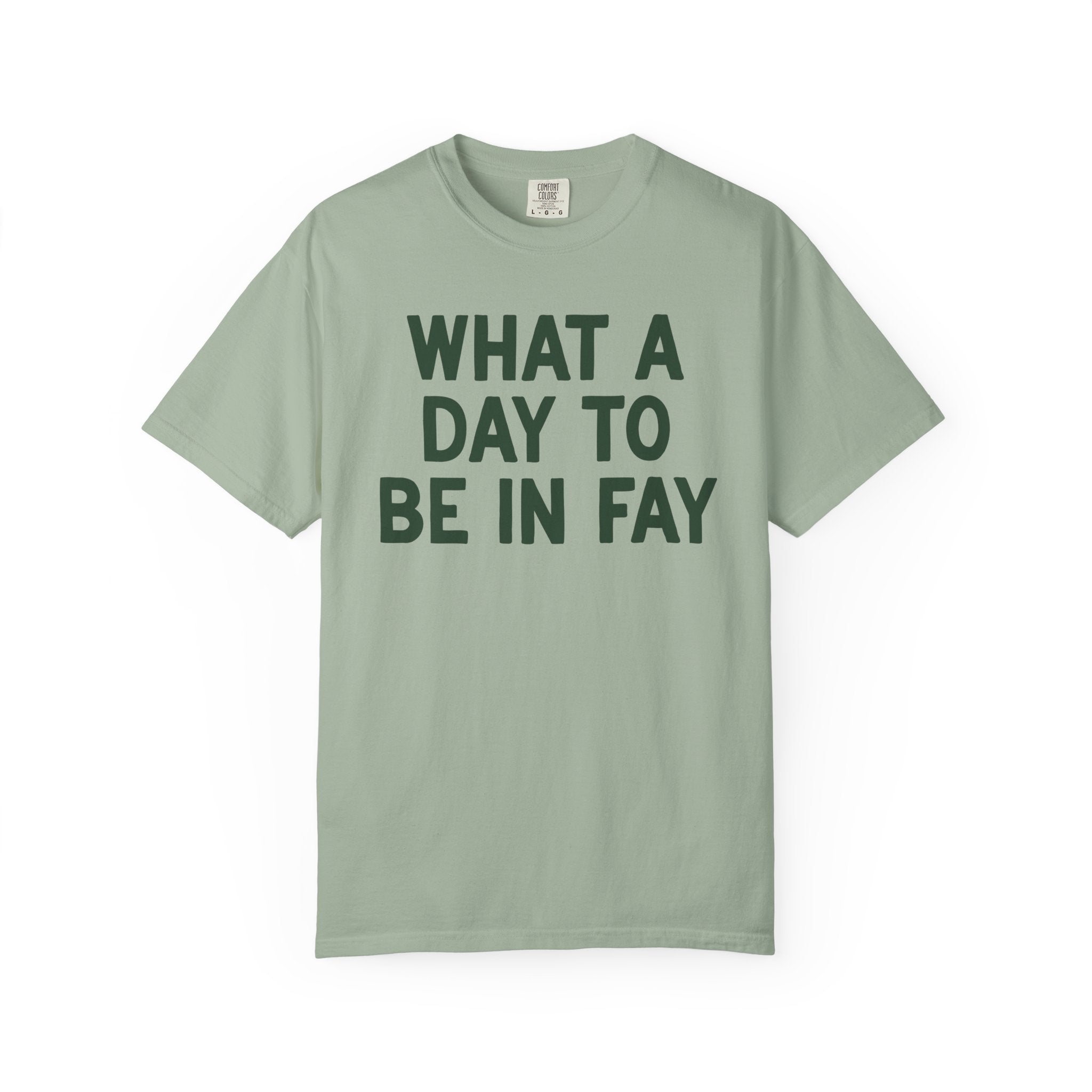What a Day to Be in Fay Tee Shirt: Cute Fayetteville Arkansas Monochromatic T-Shirt for Friend Living in Northwest Arkansas
