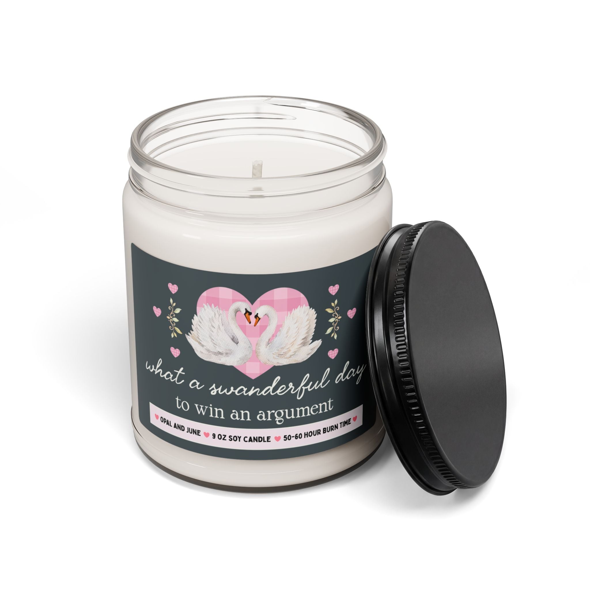 Funny Lawyer Gift for Prosecutor, Candle with Swans: What a Swanderful Day to Win an Argument, 9 Oz Candle, Silly Law School Graduation Gift