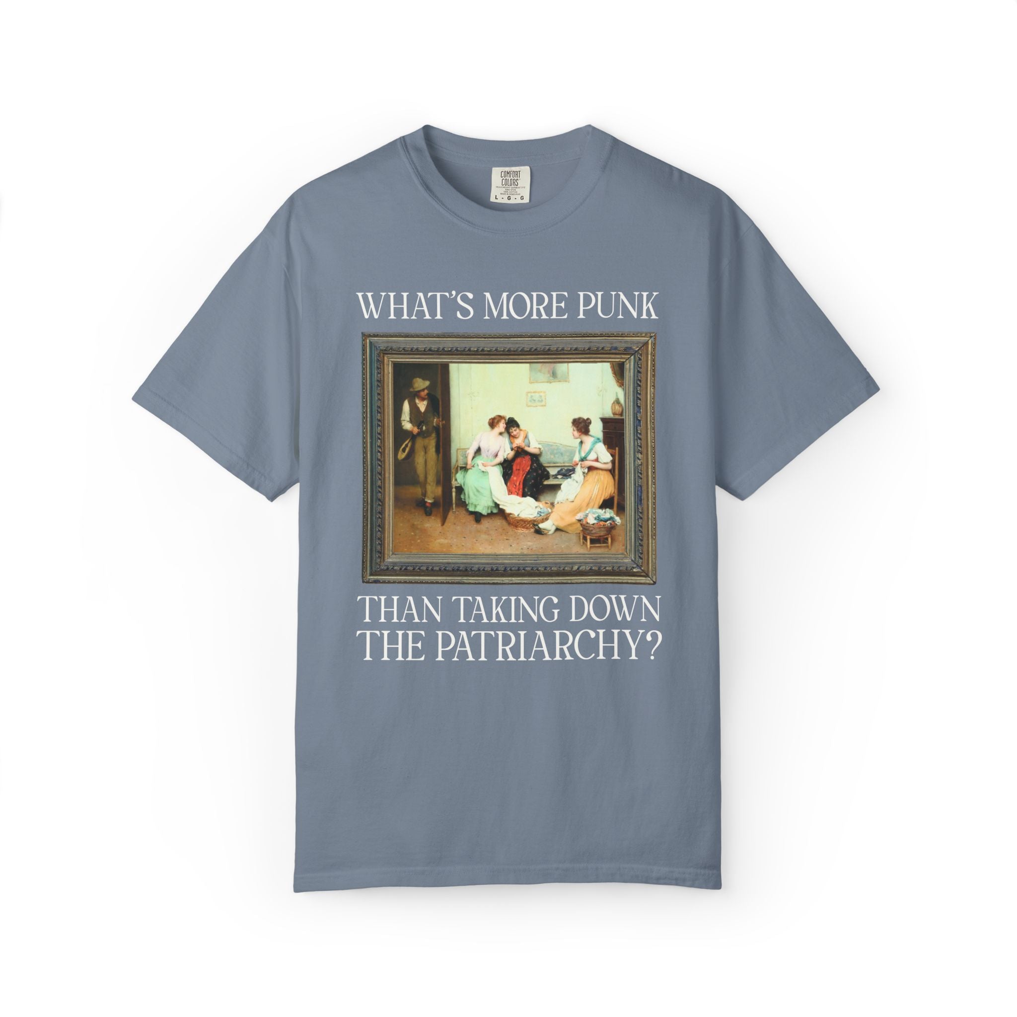 Funny Women's Rights Tee Shirt for Feminist: What's More Punk Thank Taking Down the Patriarchy | Silly Art History or Museum Lover T-Shirt