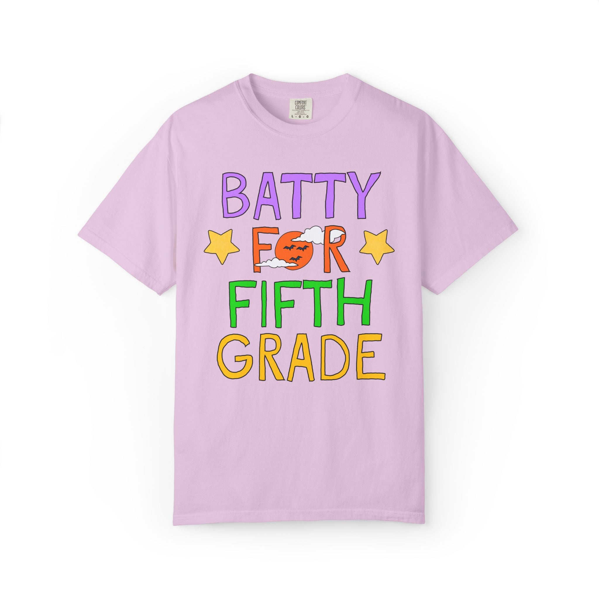 Fifth Grade Halloween Teacher Tee Shirt: Batty for Fifth Grade | Cute and Nostalgic Halloween Teacher Team T-Shirt for October, 90s Vibe