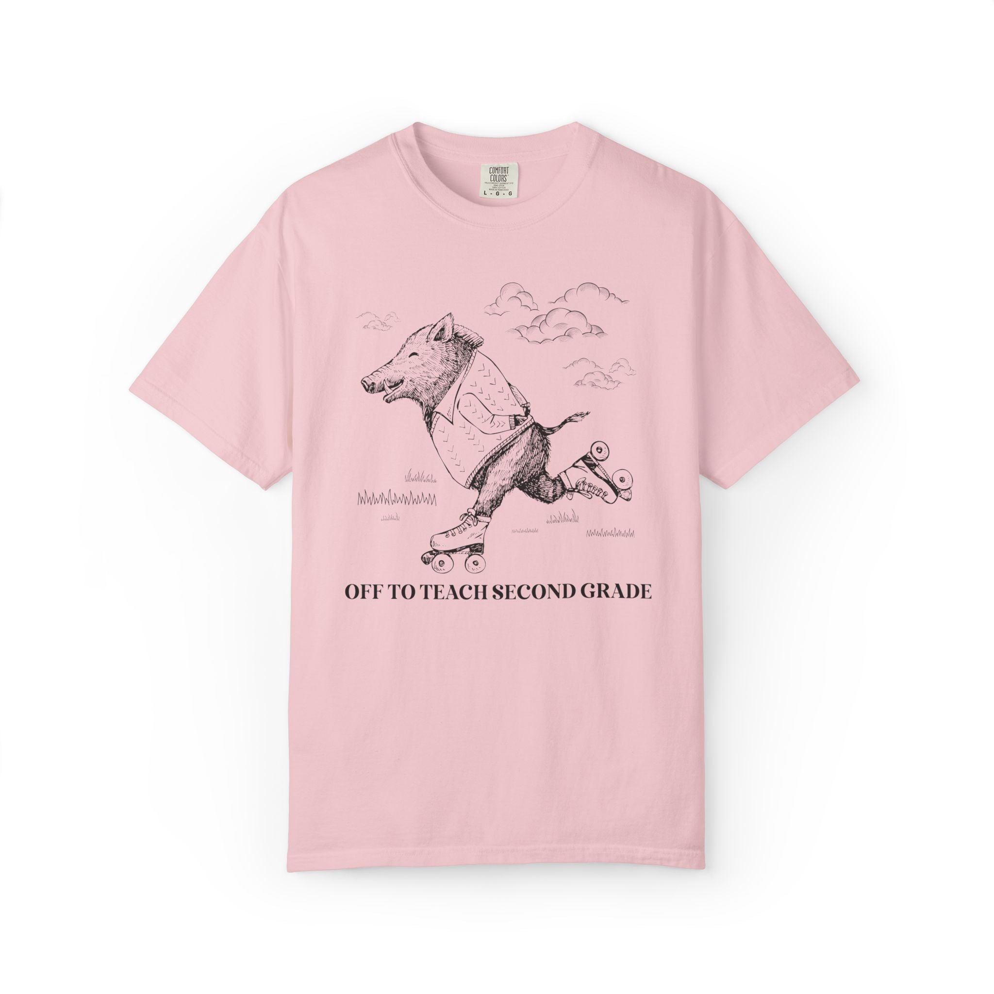 Off to Teach Second Grade: Funny Razorback Tee Shirt for Teacher Team, Nostalgic Animal Lover Back to School T-Shirt