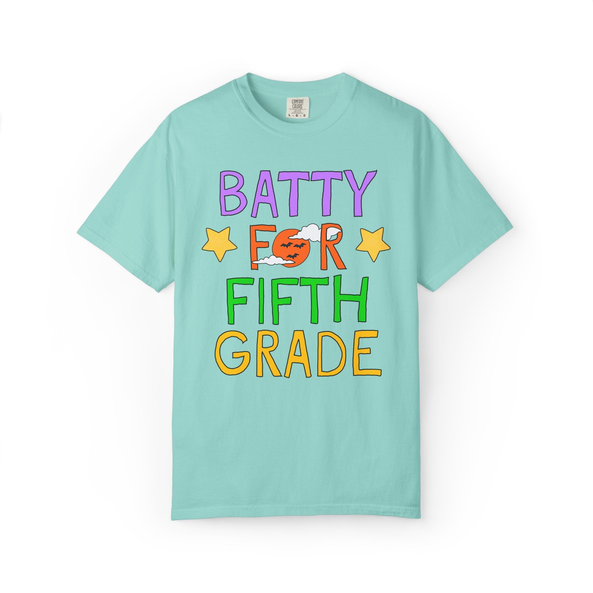 Fifth Grade Halloween Teacher Tee Shirt: Batty for Fifth Grade | Cute and Nostalgic Halloween Teacher Team T-Shirt for October, 90s Vibe