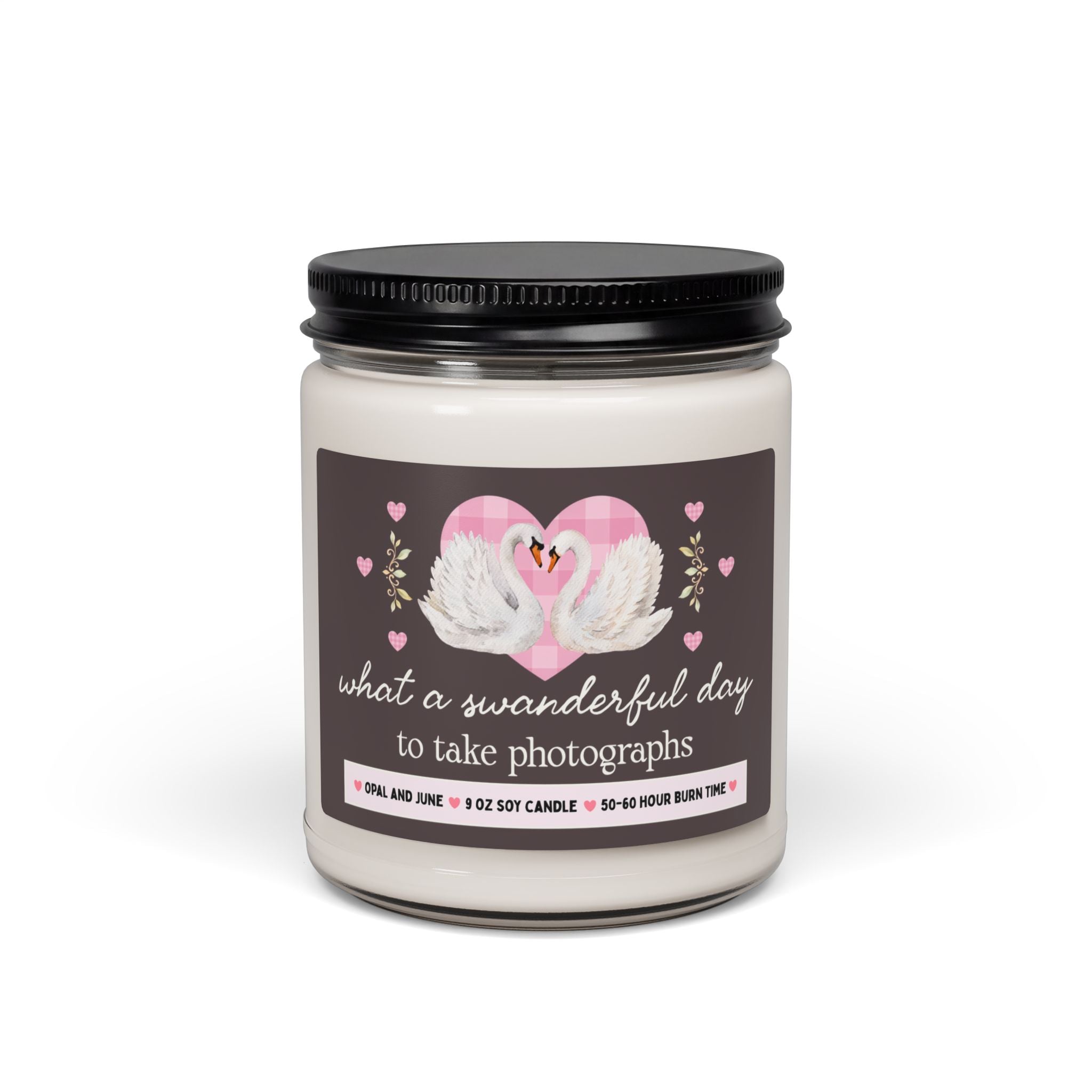 Photographer Gift, Candle with Swans: What a Swanderful Day to Take Photographs, 9 Oz Candle For Wedding or Family Photographer, Thank You