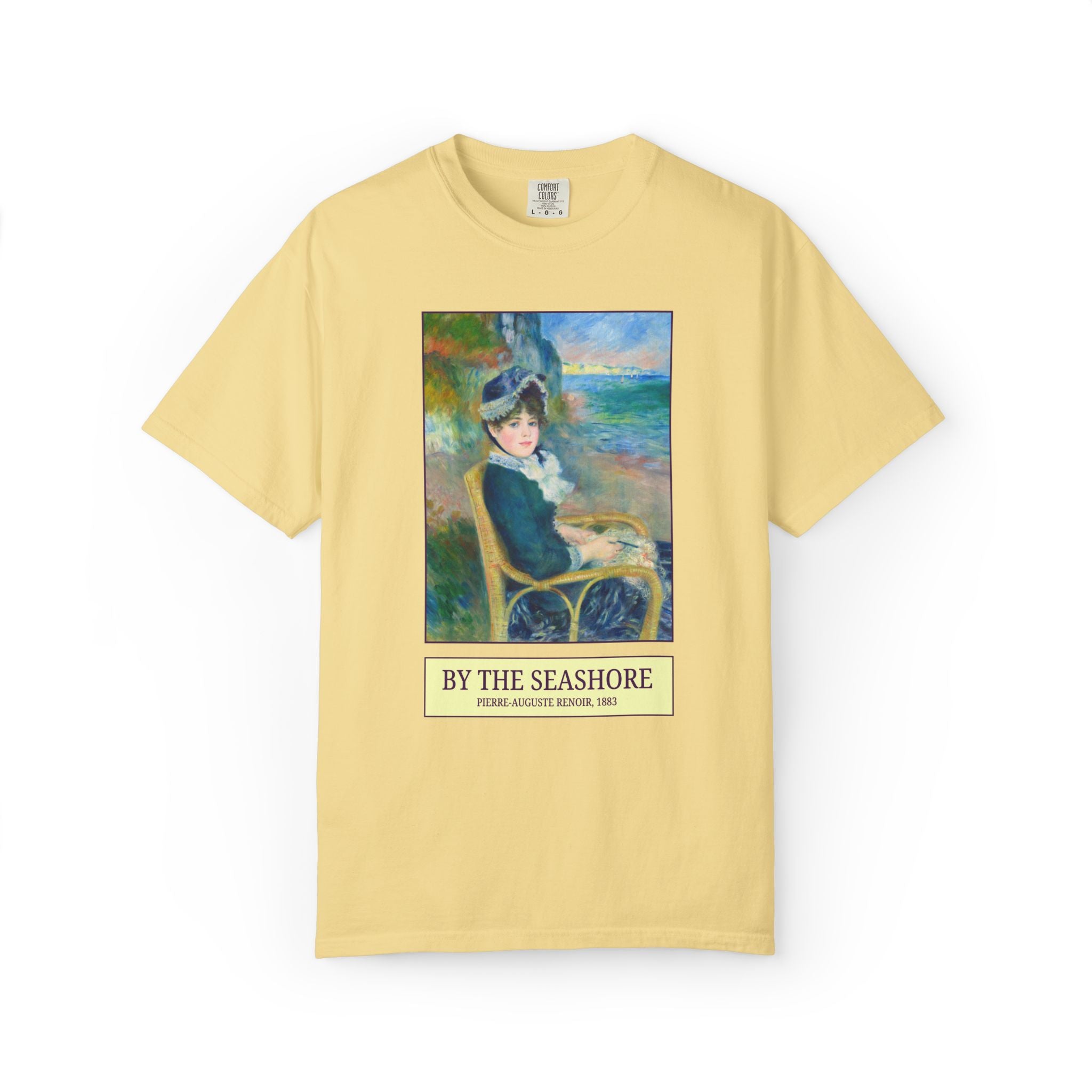 By the Seashore by Pierre-Auguste Renoir Art History Buff Tee Shirt, Late 19th Century Art Historian Gift for Museum Lover, Beach Trip Tee