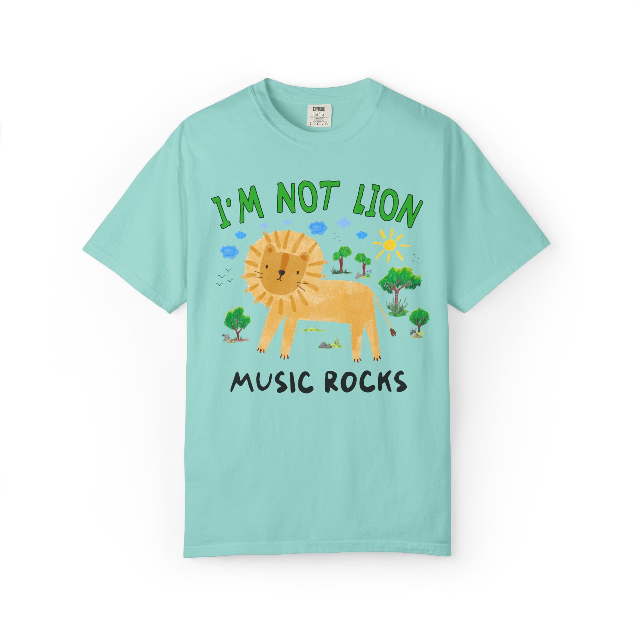 I'm Not Lion Music Rocks Tee Shirt for Teacher Who Loves Animals, Silly Dreamcore Back to School or Testing Day T-Shirt with Positive Affirmation