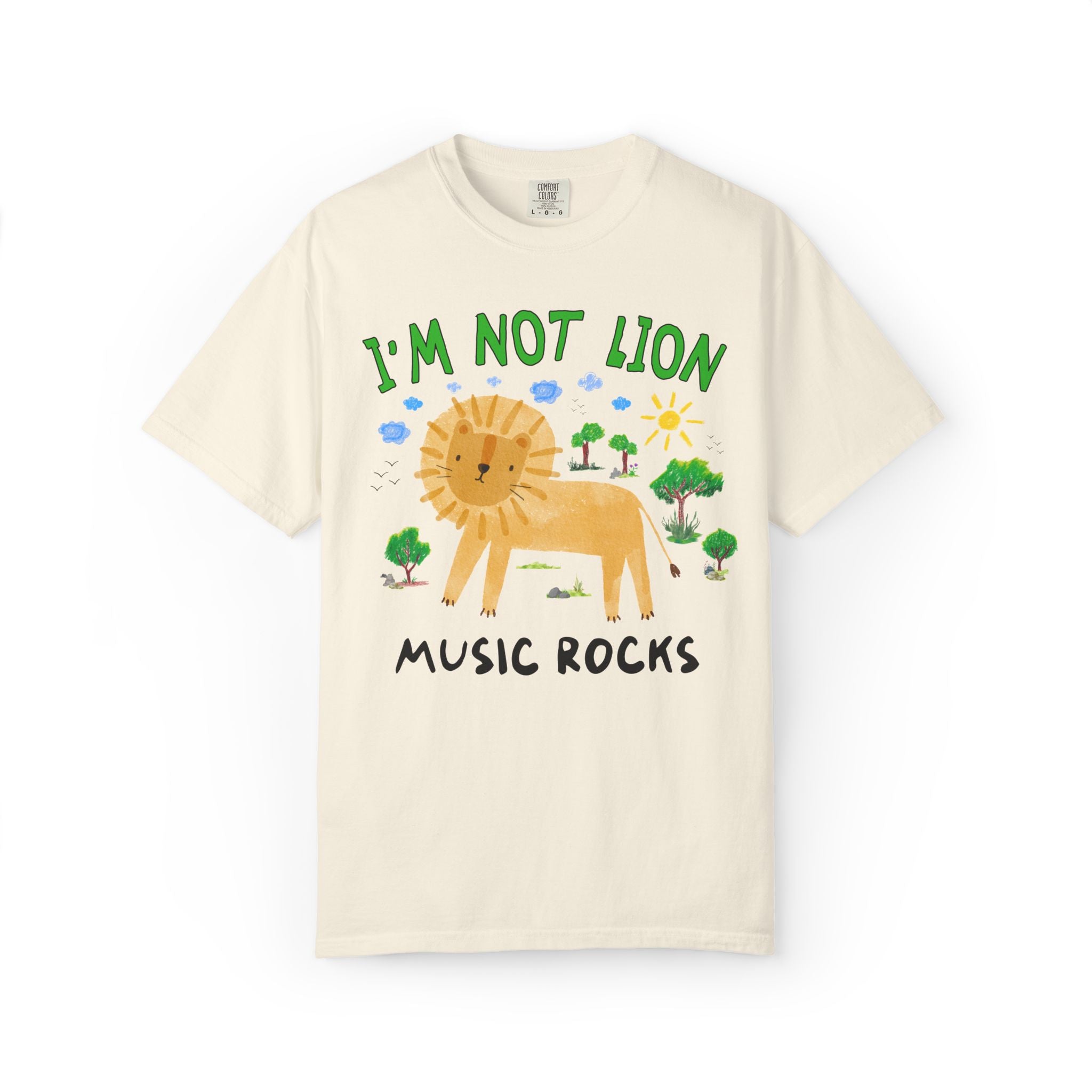 I'm Not Lion Music Rocks Tee Shirt for Teacher Who Loves Animals, Silly Dreamcore Back to School or Testing Day T-Shirt with Positive Affirmation