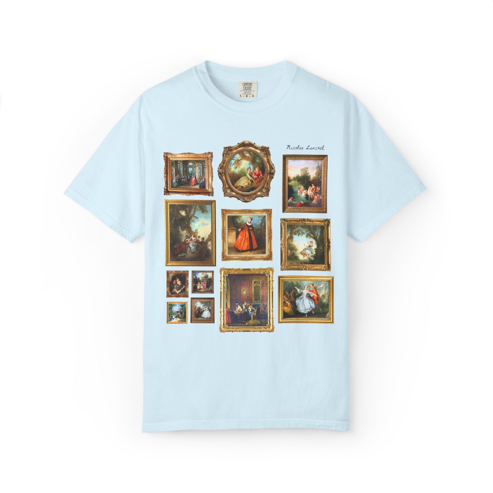 Nicolas Lancret Rococo Art HIistory Lover T-Shirt: Famous Paintings, 18th Century French History Buff Gift, Museum Lover, European Art Tee