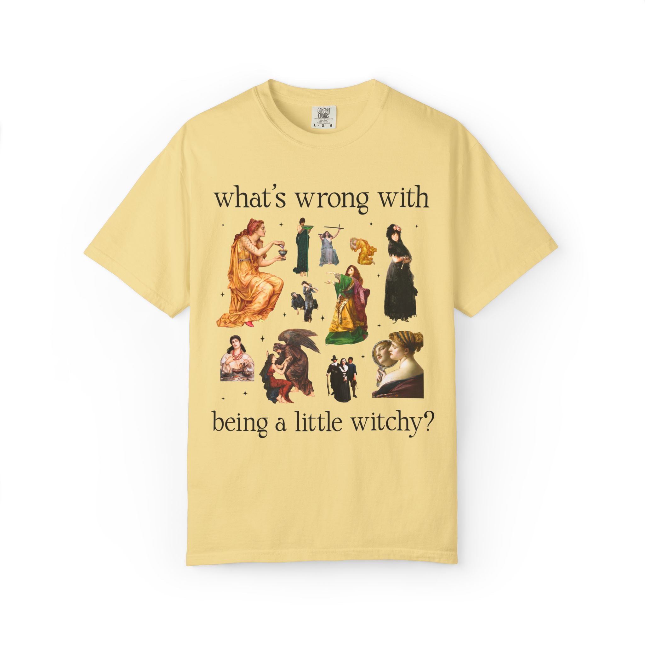 Witch Art History Lover Tee Shirt with Famous Paintings, Pre-Raphaelite and 19th Century Art Historian Tee for Halloween or Spooky Season