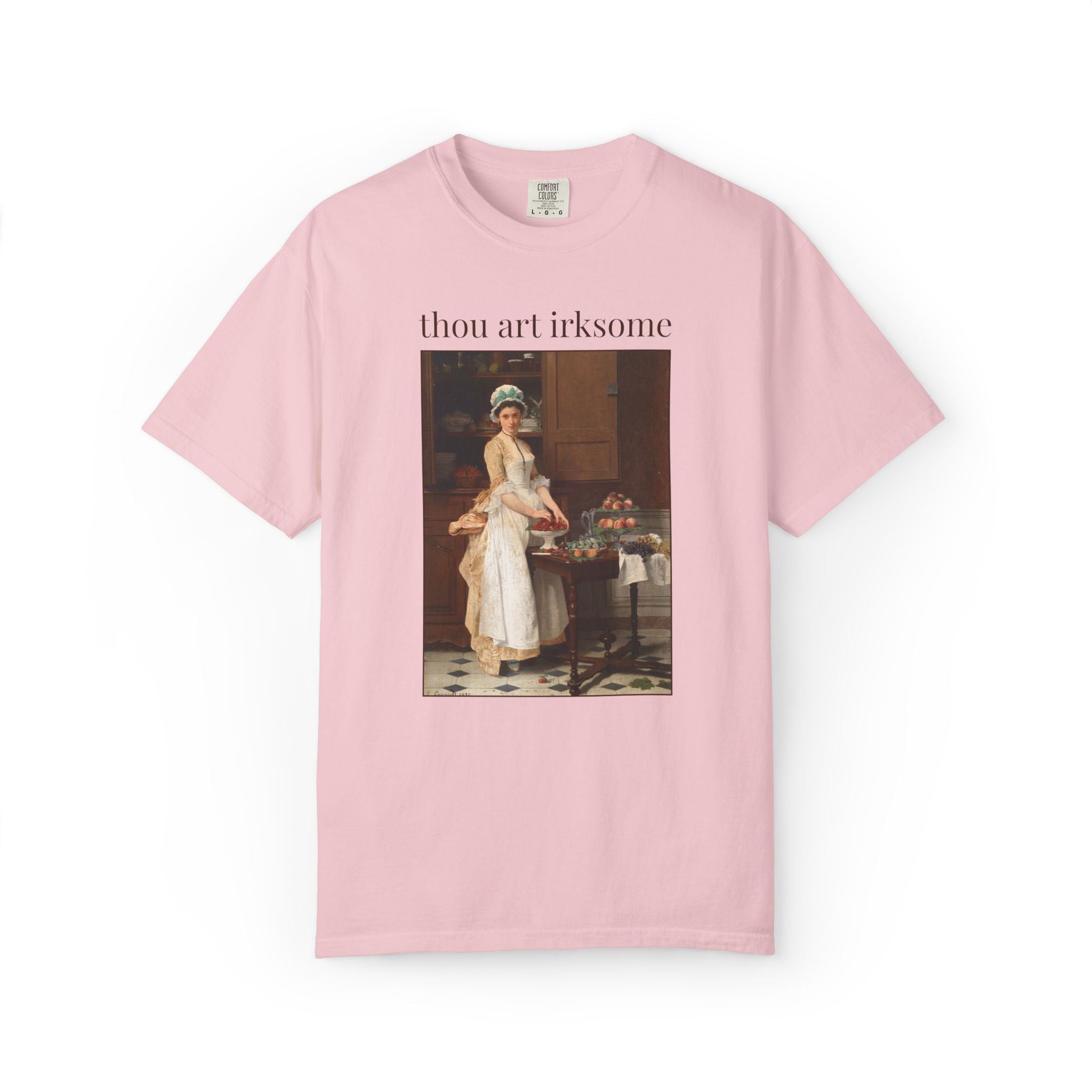 Thou Art Irksome Art History Tee Shirt: The Cherry Girl by Joseph Caraud, 19th Century Famous Painting, Funny Sarcastic Tee Shirt for Friend
