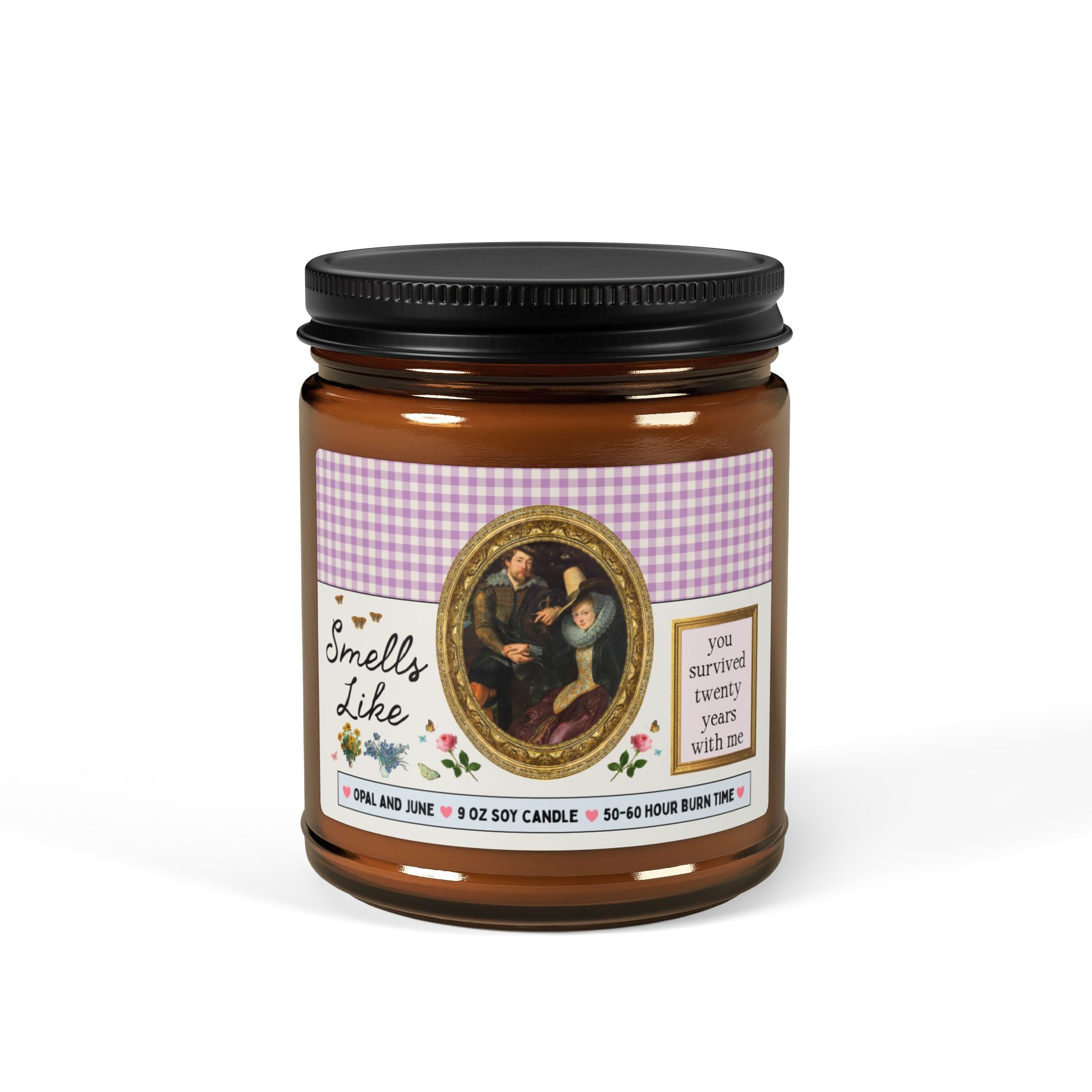 Twenty Year Anniversary Gift: Smells Like You Survived Twenty Years with Me Candle, Funny Art History Buff 9 Oz Soy Candle, Famous Painting