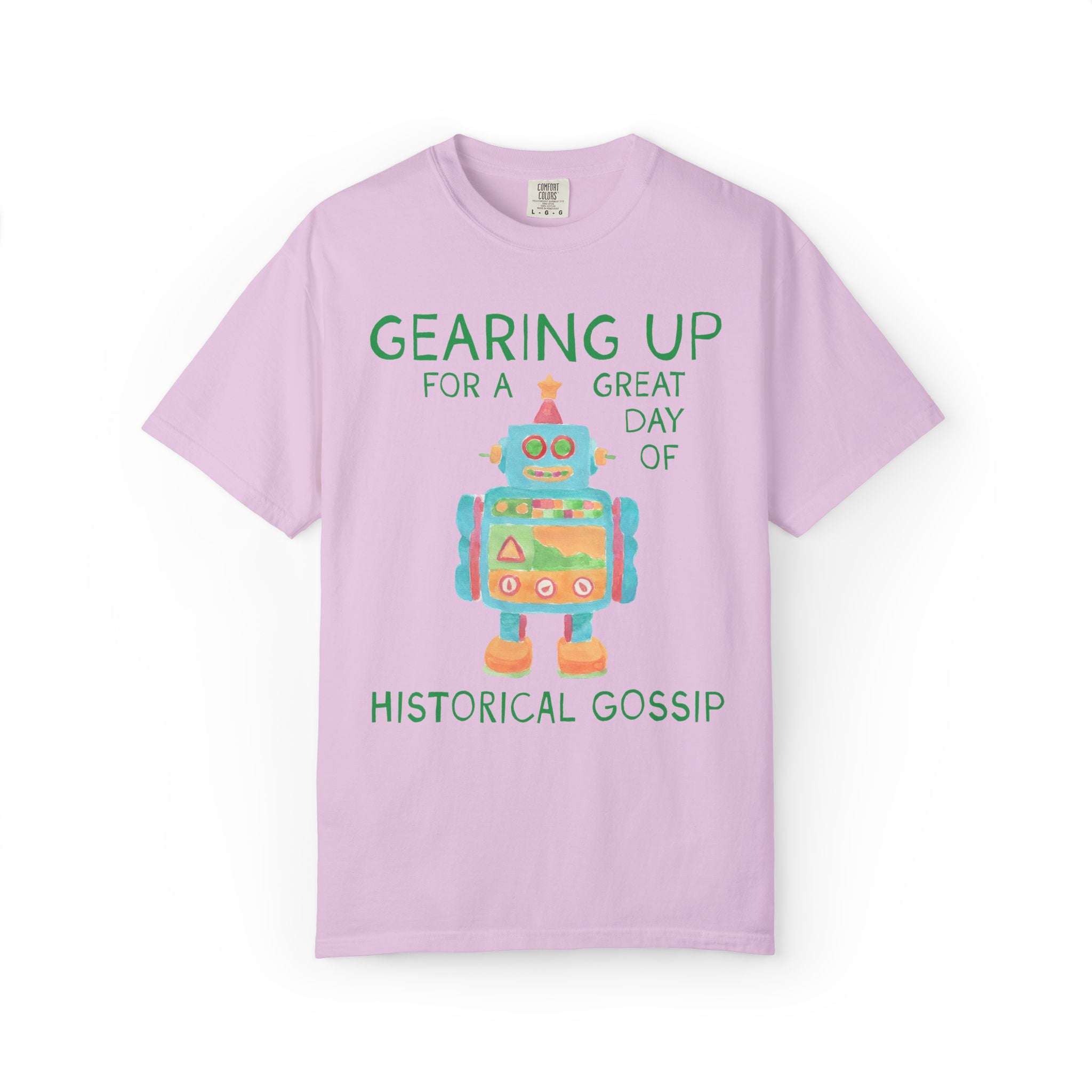 History Teacher Tee Shirt with Cute Little Robot: Gearing Up for a Great Day, Funny Science Lover Robotics Tee for New School Year
