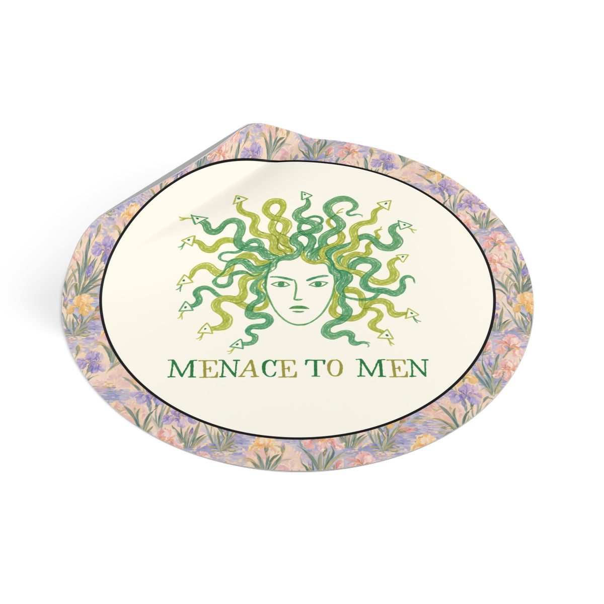 Menace to Men Greek Mythology Medusa Snake Lover Sticker for Feminist, Silly Women's Rights Equal Rights Sticker