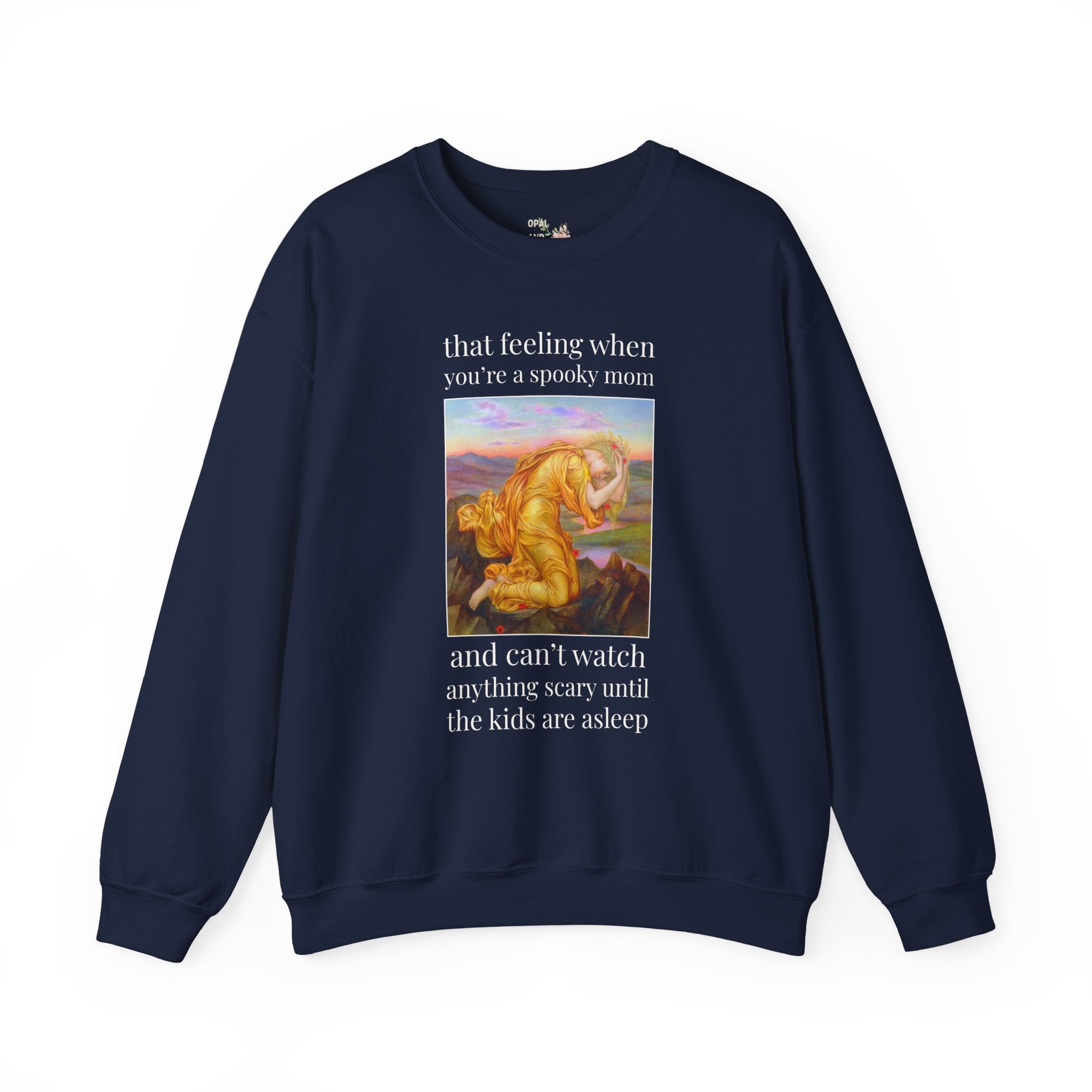 Halloween Mom Sweatshirt with Famous Painting by Evelyn de Morgan: When You're a Spooky Mom True Crime History Buff Shirt, Scary Movie Lover