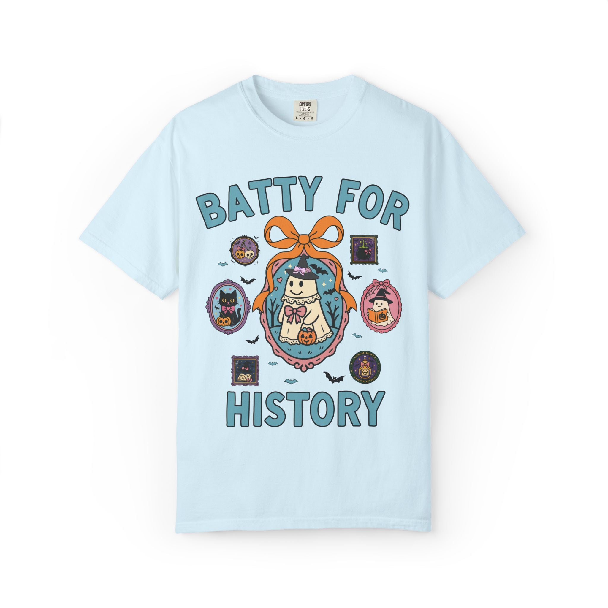 Batty for History Halloween History Buff T-Shirt with Cute Witchy Ghosts, Silly Spooky Season Historian T-Shirt for Fall or Halloween