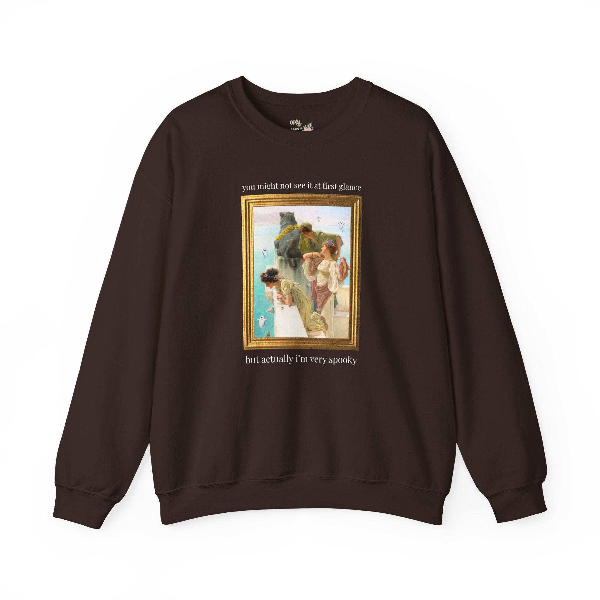 Spooky Halloween Art History Sweatshirt: Famous Painting by Lawrence Alma-Tadema, 19th Century Art History, Funny Spooky Season Ghost Crewneck
