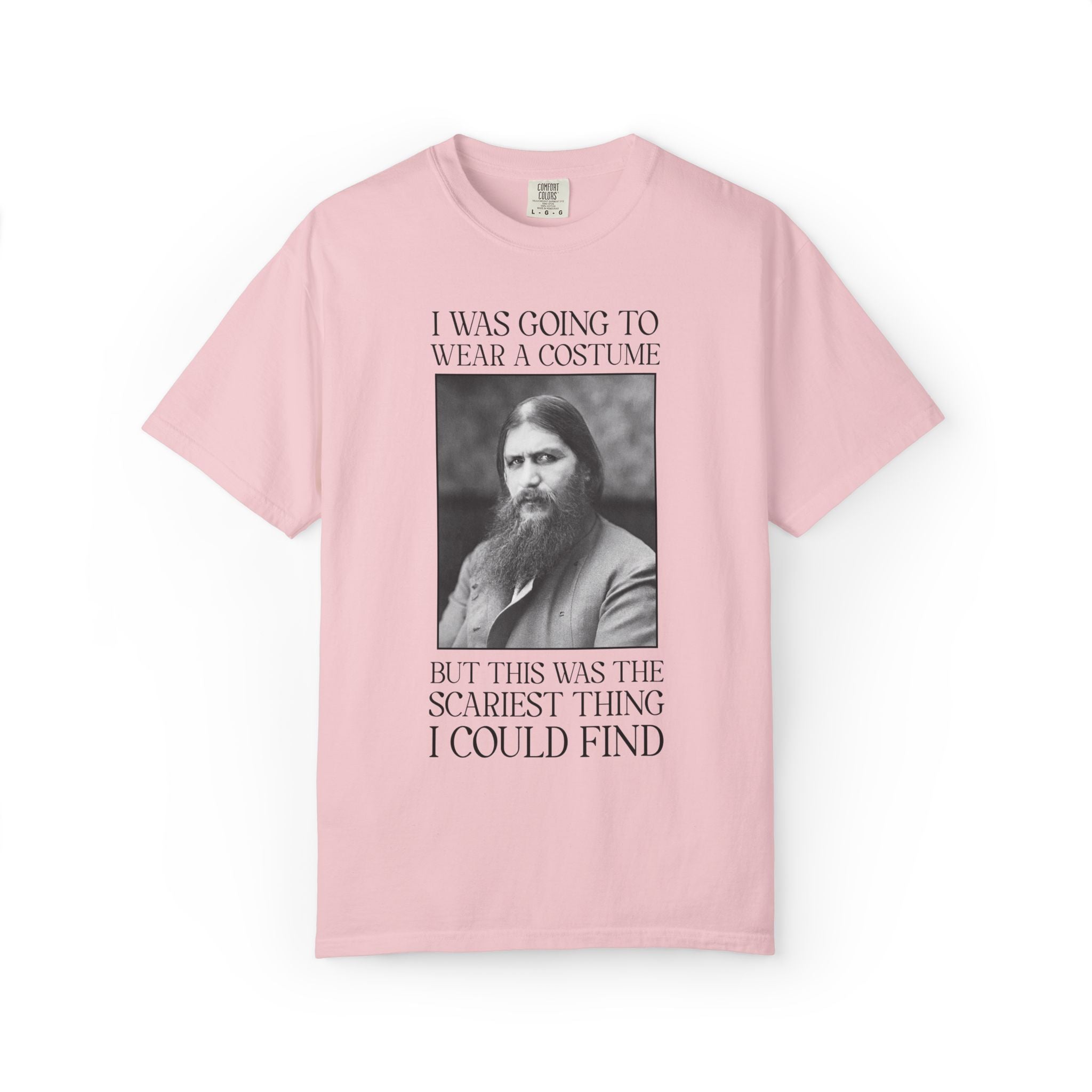 Halloween History Buff Tee Shirt with Rasputin: Russian World War I Era History, Early 1900s History Lover Gift, Scariest Thing I Could Find