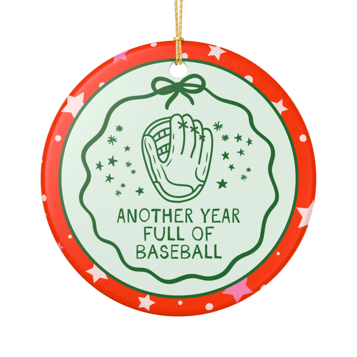 Another Year Full of Baseball Christmas Ornament: Cute Retro Holiday Ornament for Friend Who Loves Baseball, Funny Baseball Player Gift