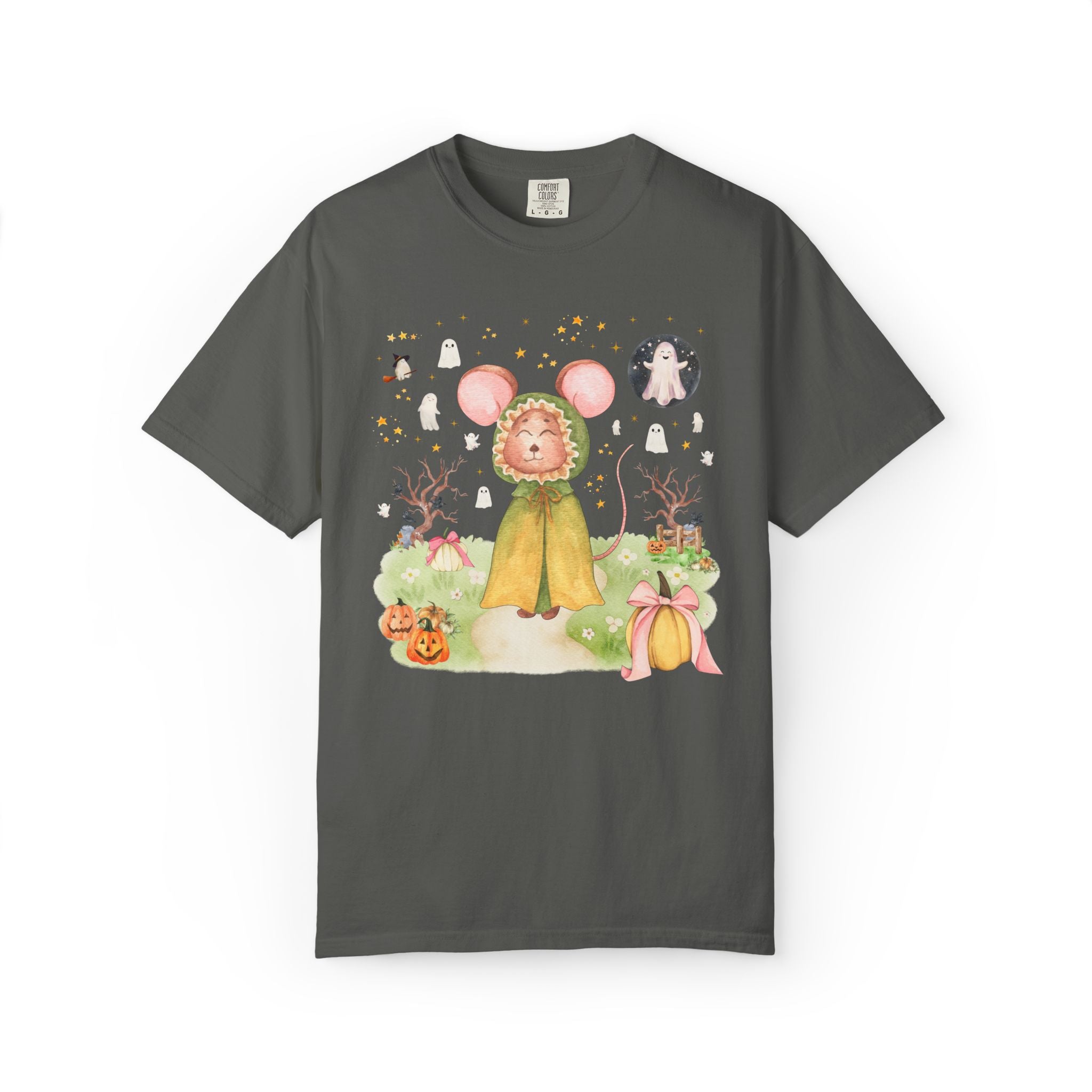 Spooky Season Mouse T-Shirt for Animal Lover, Silly Goblincore Halloween Tee Shirt for Teacher or Mom, 90s Aesthetic Goblincore Fall Tee