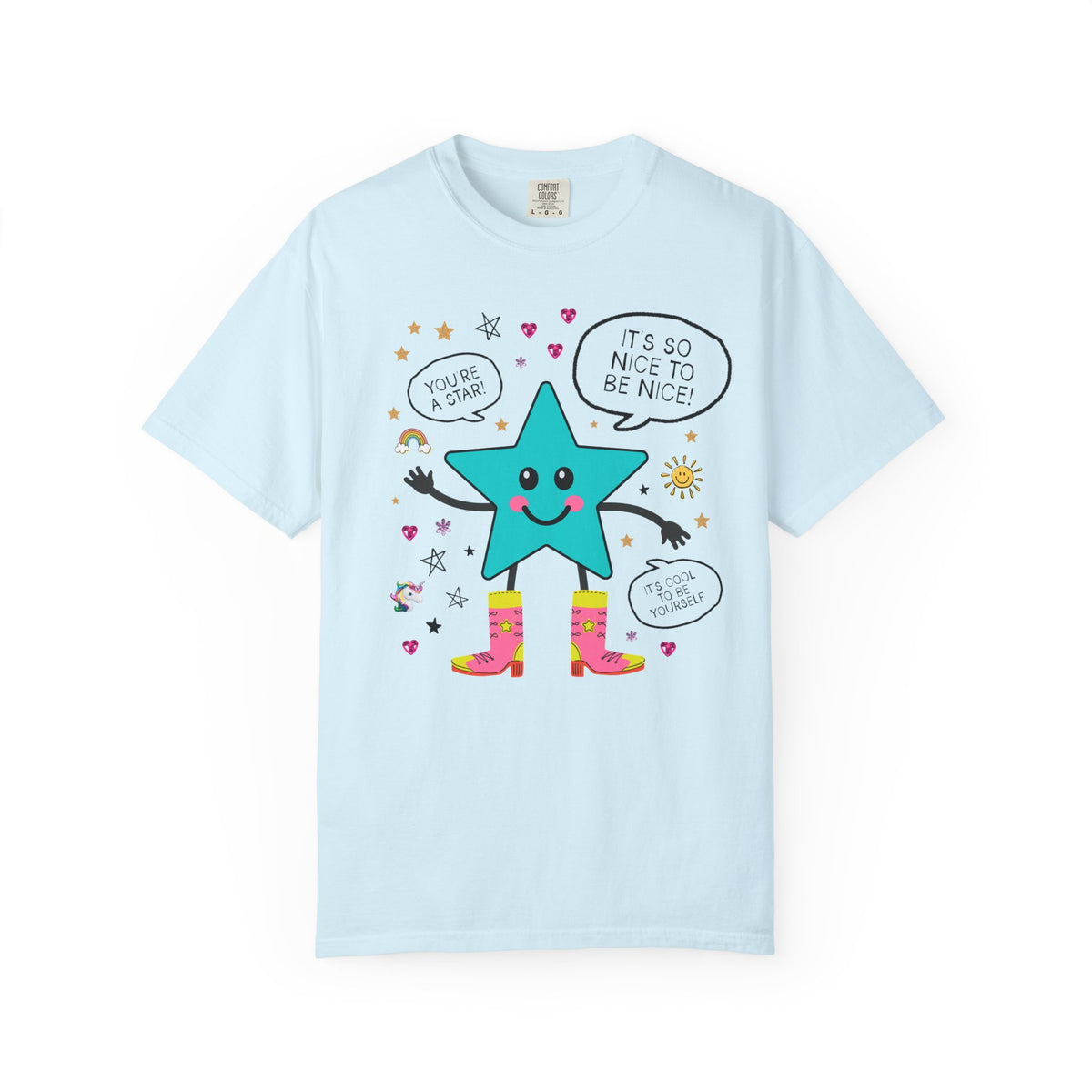 Positive Affirmation Cowboy Star Tee Shirt with Compliments, Cute Early 2000's Aesthetic Positive Teacher or Mom Tee