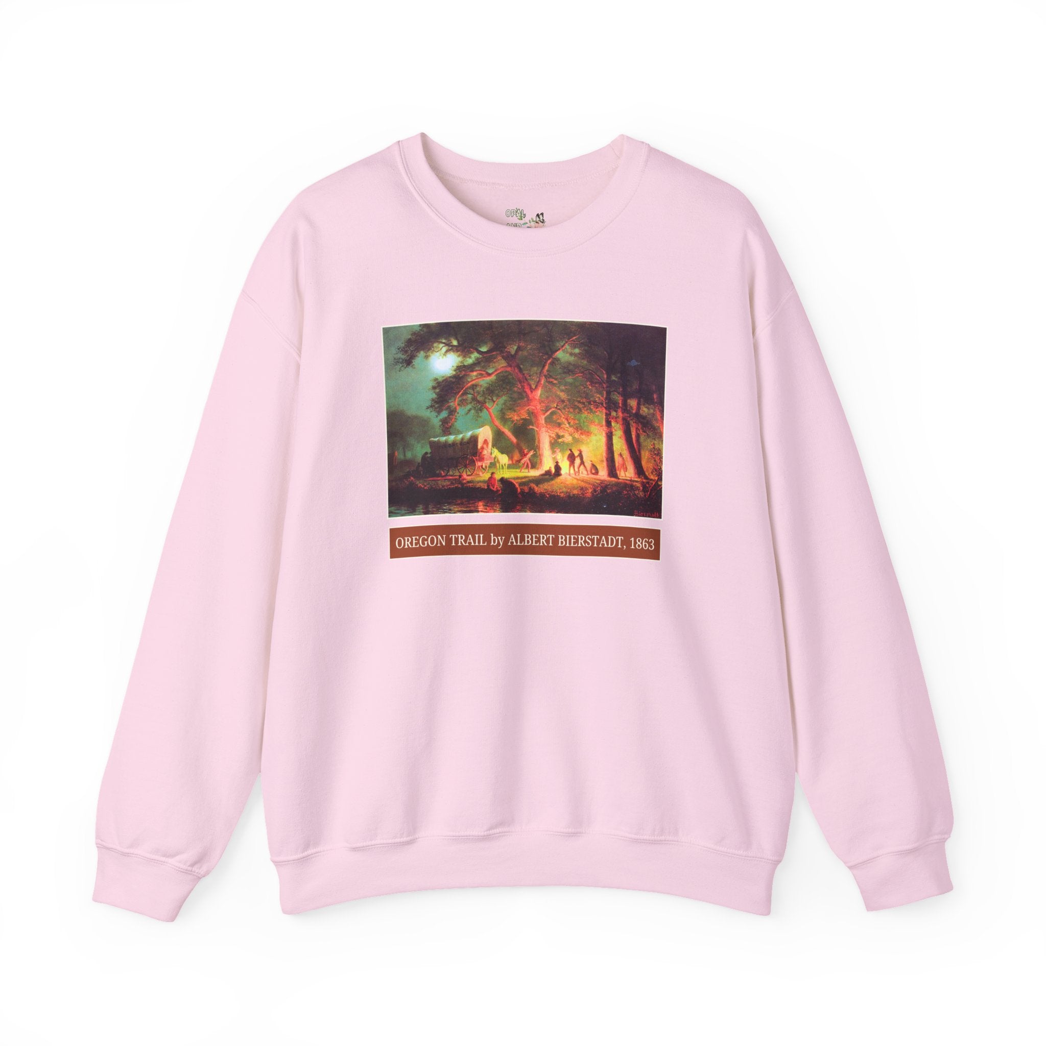 Oregon Trail Campfire by Albert Bierstadt Art History Lover Sweatshirt: Famous Painting of American West History, Westward Expansion History