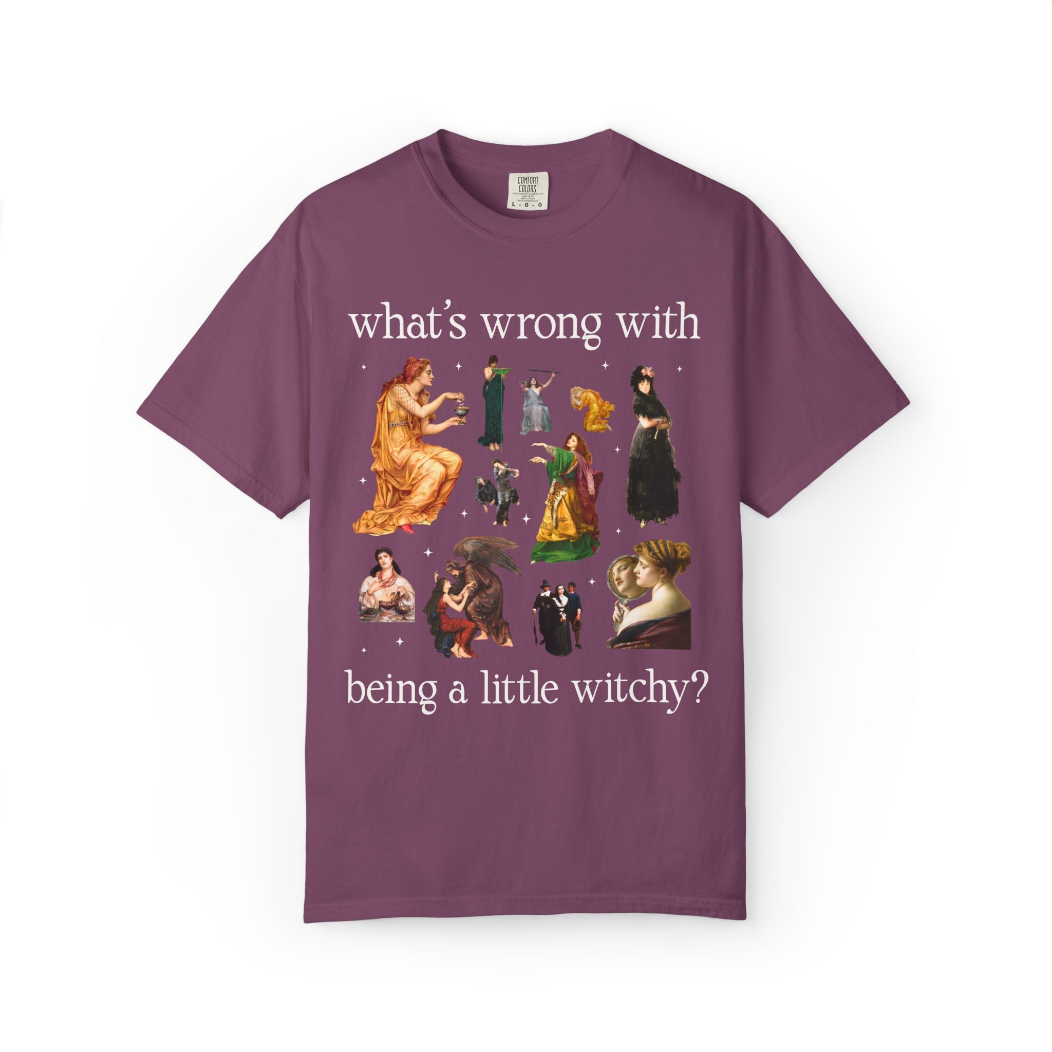 Witch Art History Lover Tee Shirt with Famous Paintings, Pre-Raphaelite and 19th Century Art Historian Tee for Halloween or Spooky Season