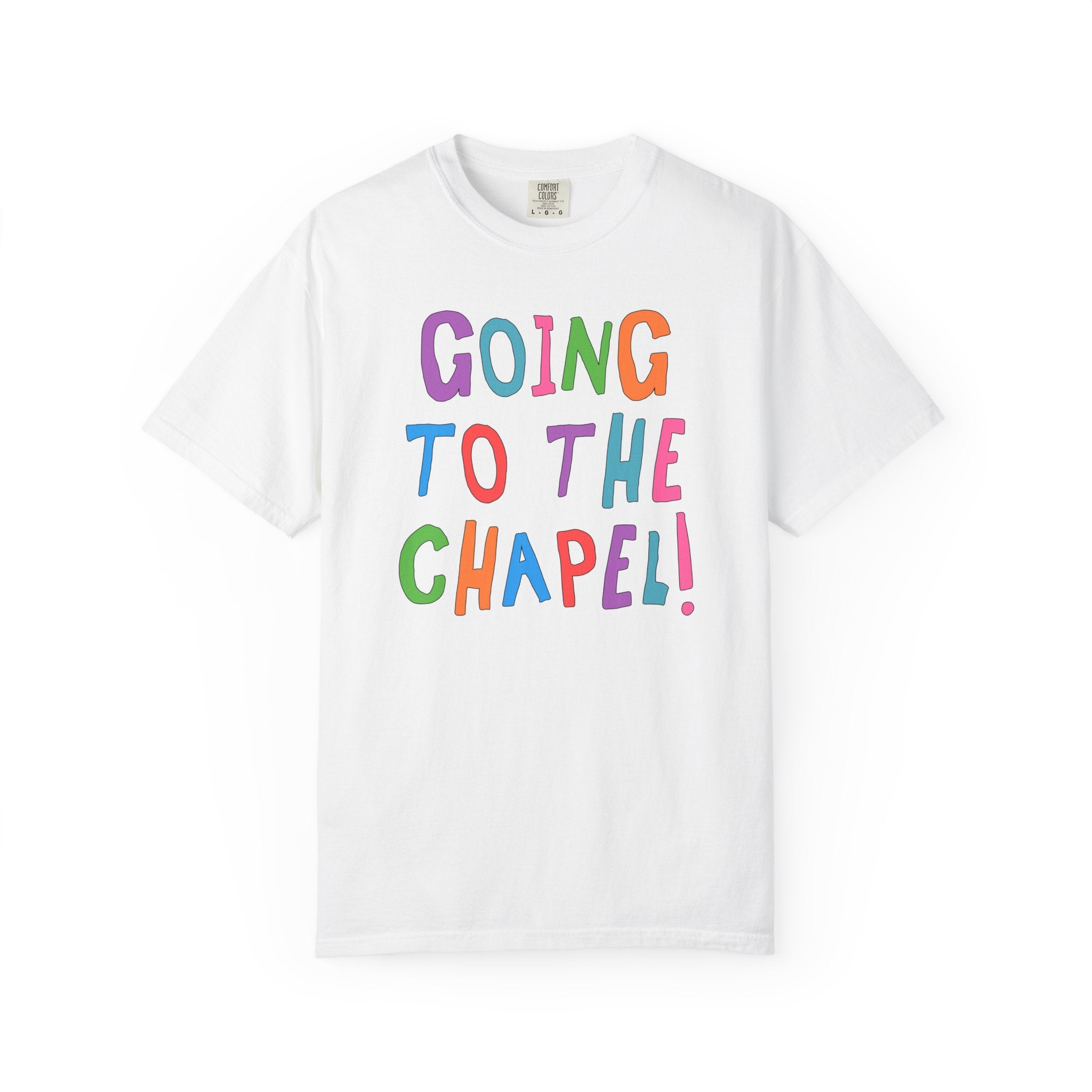Colorful Bridal Tee for Newly Engaged Bride Getting Married at Church: Going to the Chapel! Gift for Bride from Bridesmaids or Bridal Party