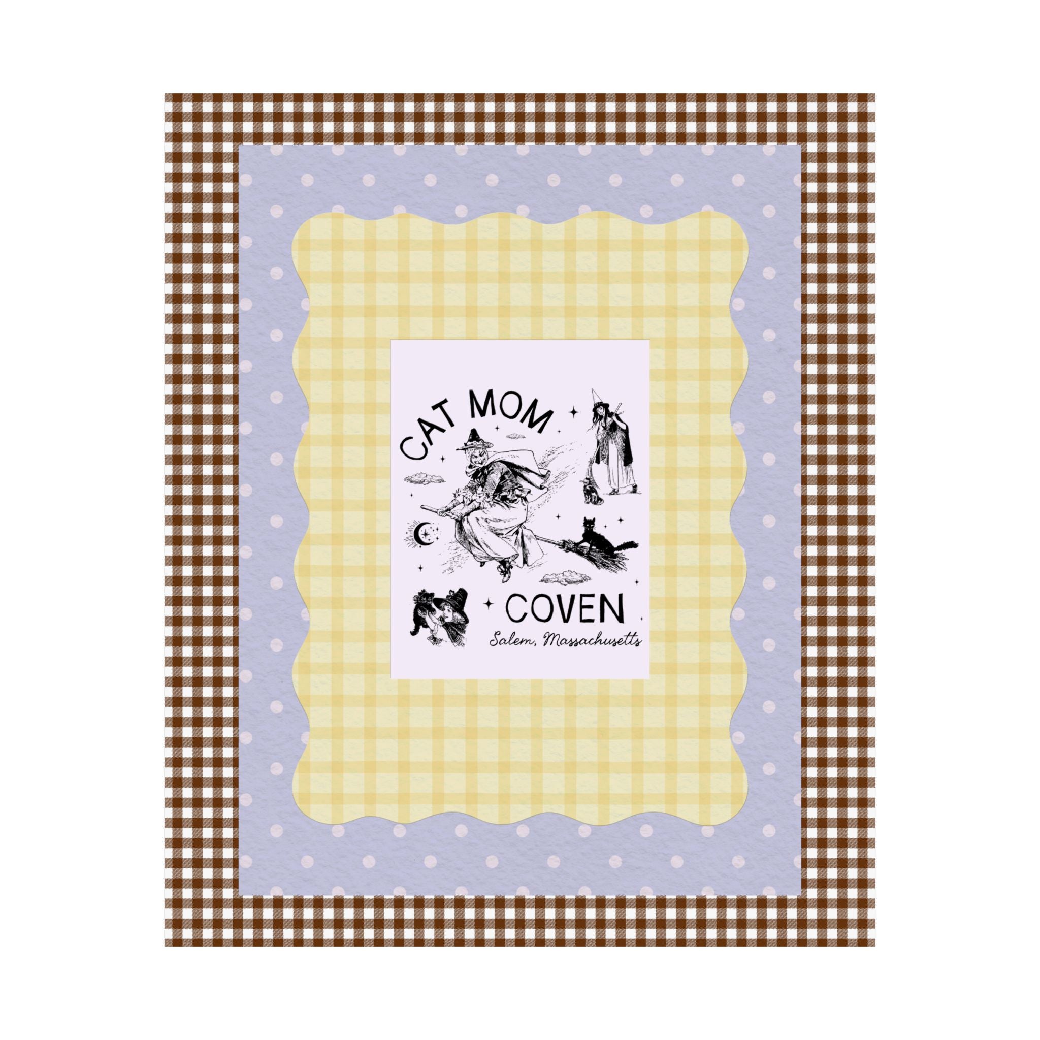 Witchy Cat Mom Poster for Halloween, Silly Cat Lover Print, Witchy Women's History Decor, Salem Witch Trials Animal Lover Gift, Cat Parent