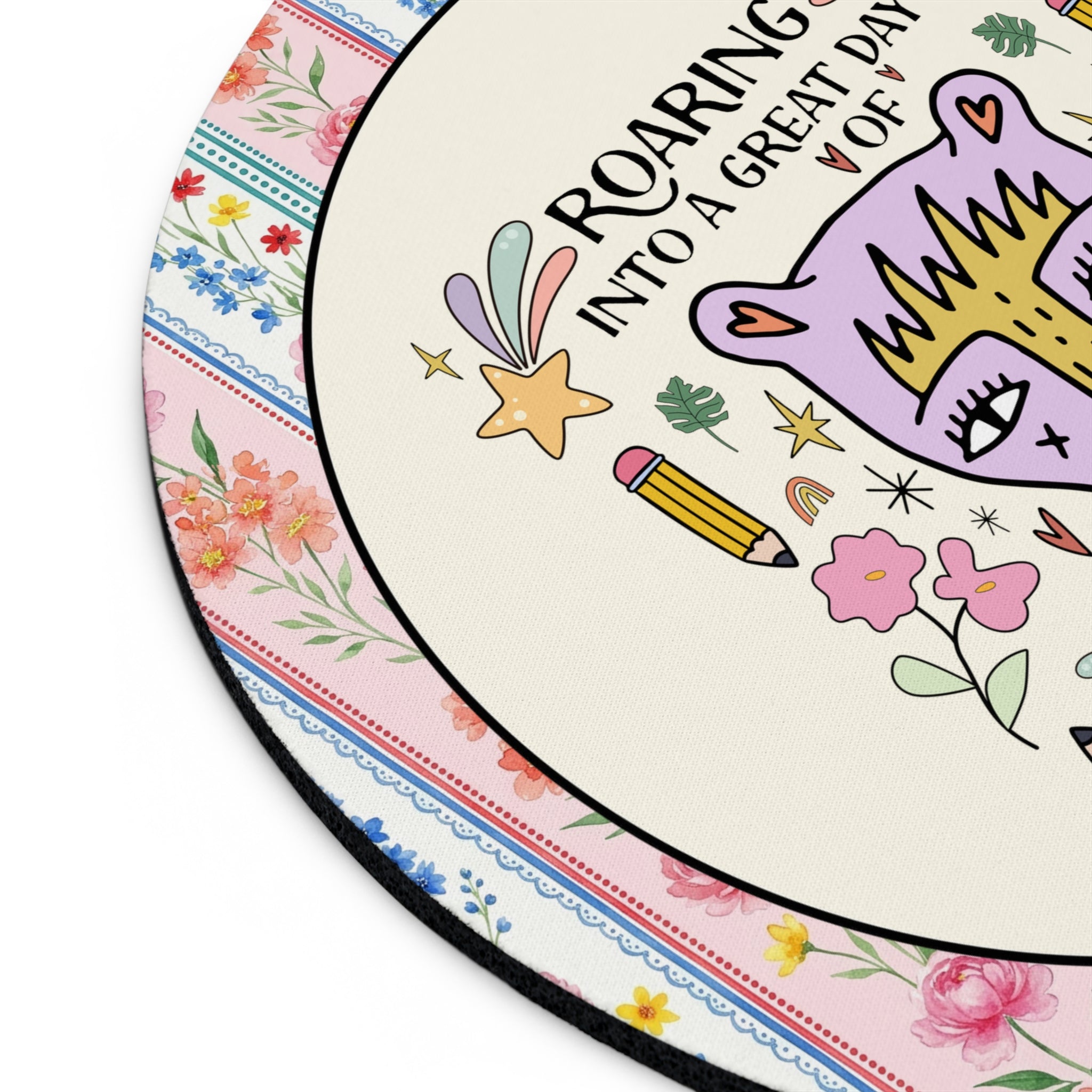 Sixth Grade Teacher Mousepad: Roaring Into a Great Day of Sixth Grade, Colorful Animal Lover Mousepad, Sixth Grade Teacher Appreciation Gift