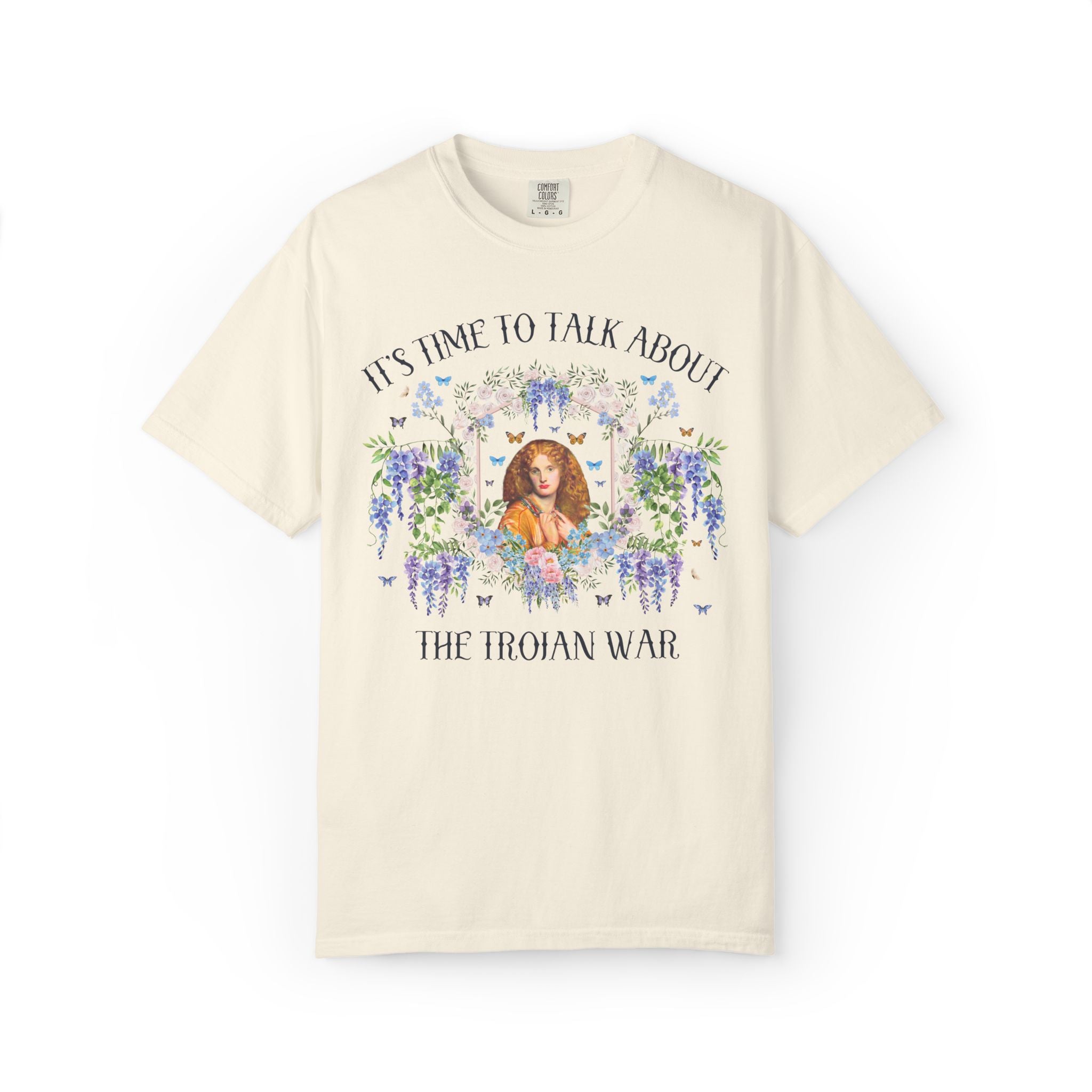 The Trojan War Art History Buff T-Shirt with Famous Painting of Helen of Troy, Colorful Greek Mythology History Lover Gift, Ancient History