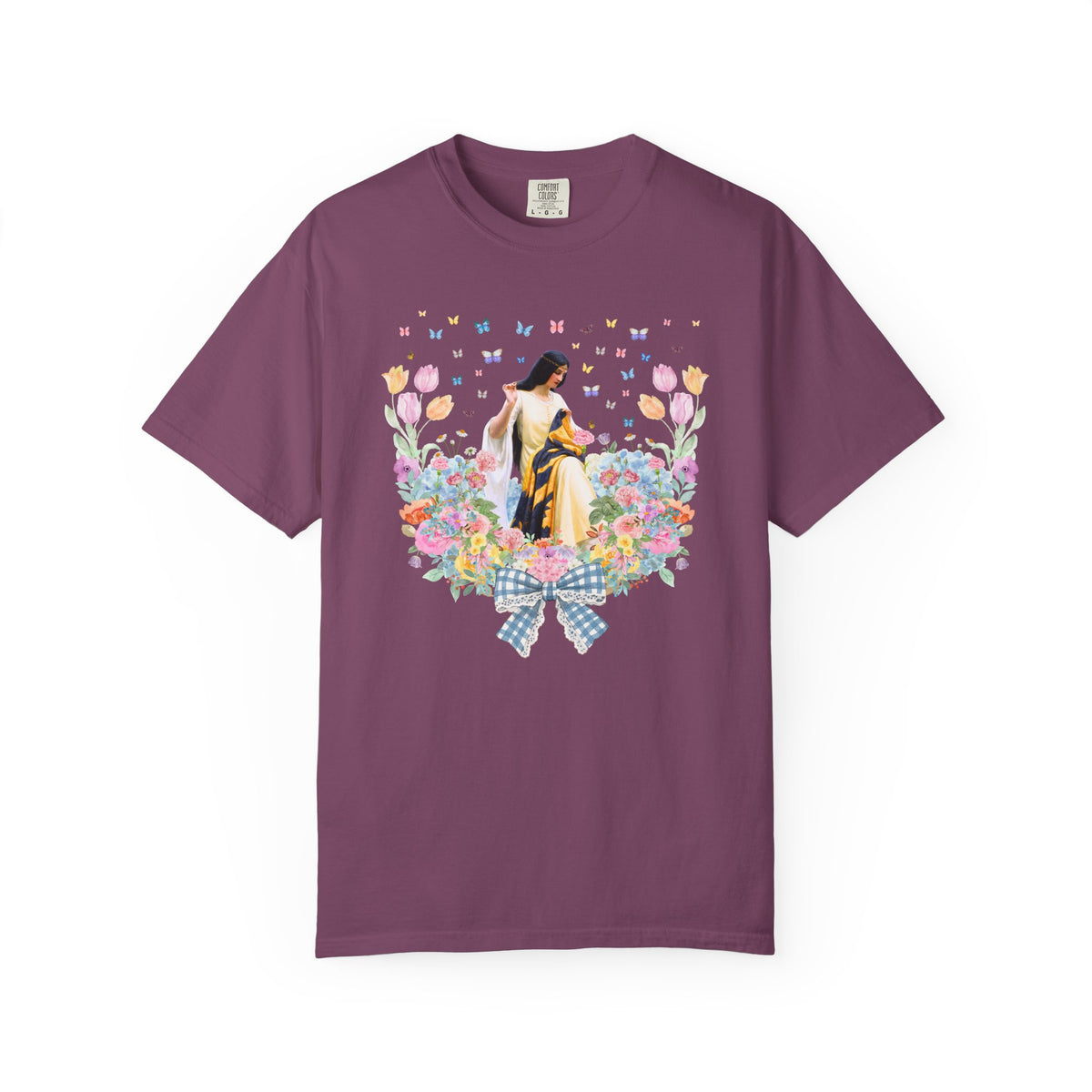 Stitching the Standard by Edmund Blair Leighton, Floral Art History T-Shirt for Seamstress or Fashion Designer Major, Cute Sewing Tee