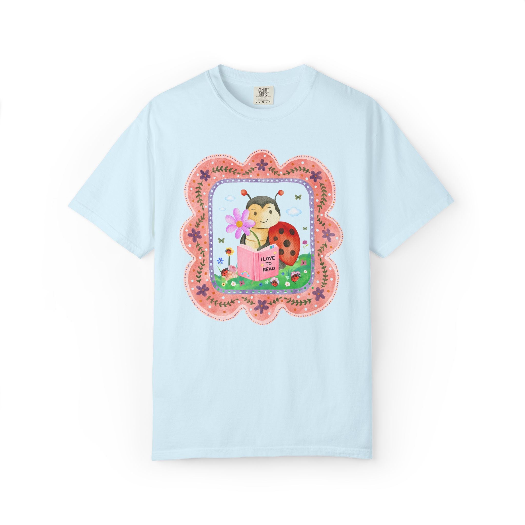 Funny Ladybug Insect Lover Tee Shirt for Bookworm or School Librarian Who Loves Reading: I Love to Read Silly Entomologist Bookish T-Shirt