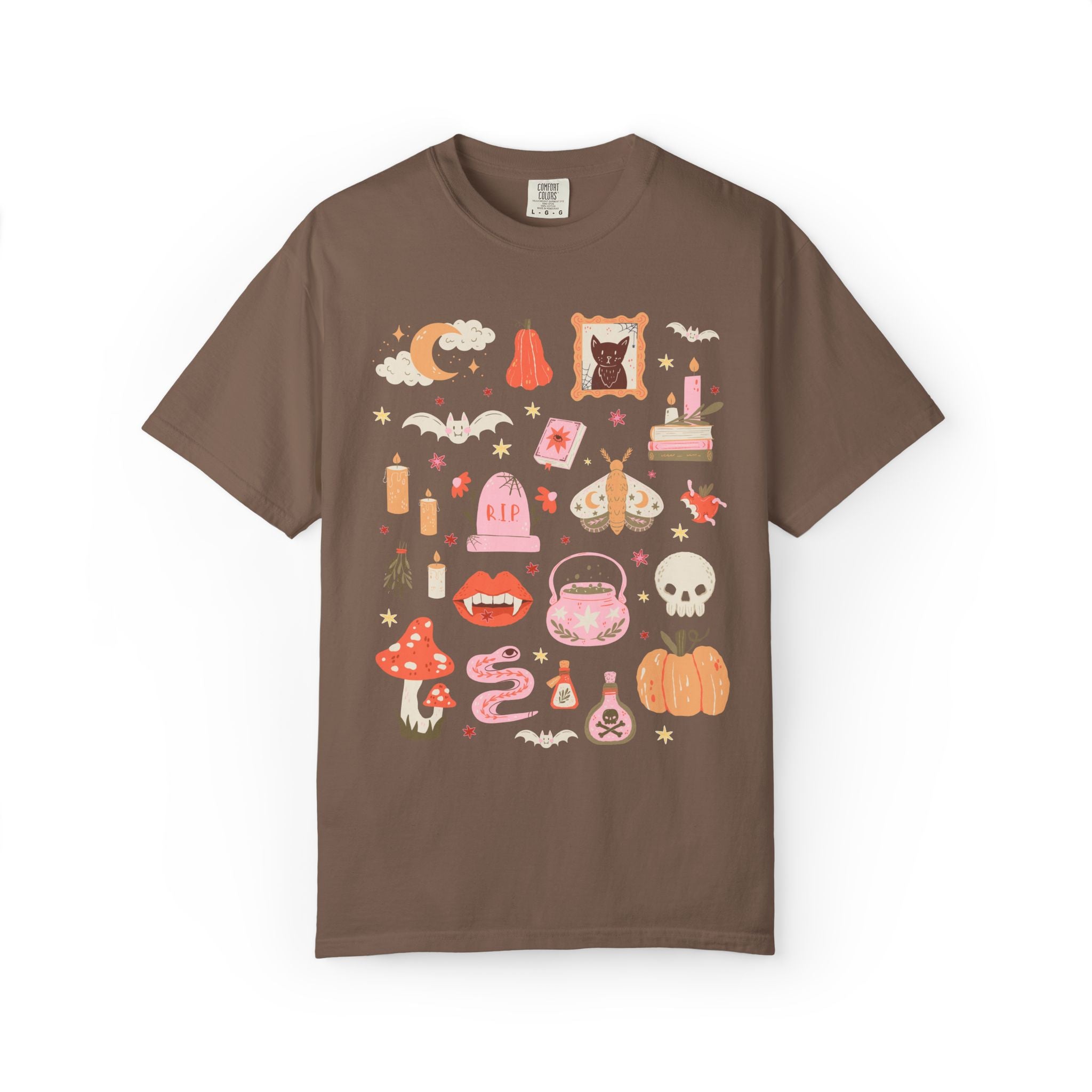 Nostalgic Halloween T-Shirt for Spooky Season, Cute Colorful Dopamine Aesthetic Tee for Friend or Mom Who Loves Halloween and Vampires