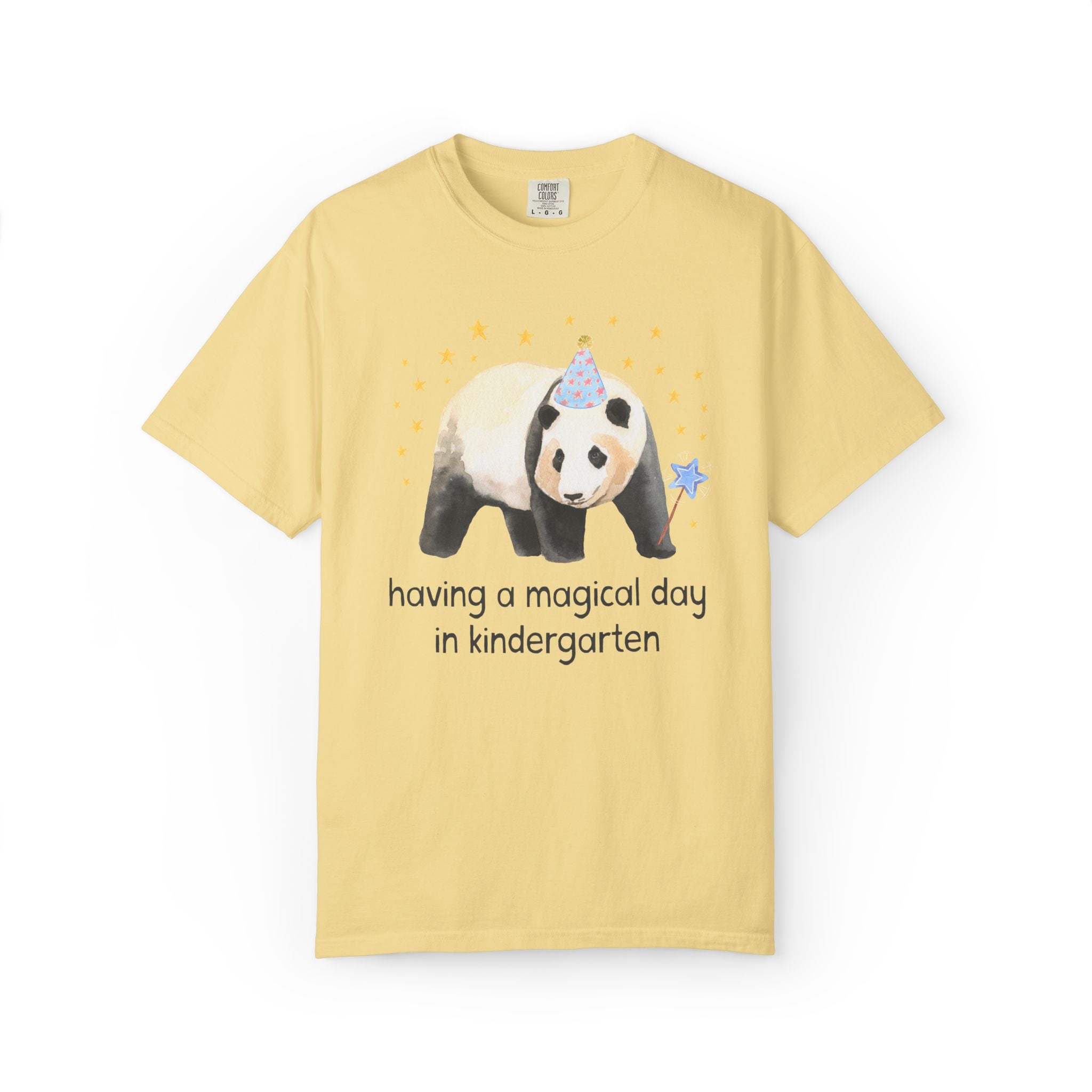Kindergarten Teacher Team Shirt for Panda Animal Lovers: Having a Magical Day | Colorful Positive Affirmation Matching T-Shirt for Teachers