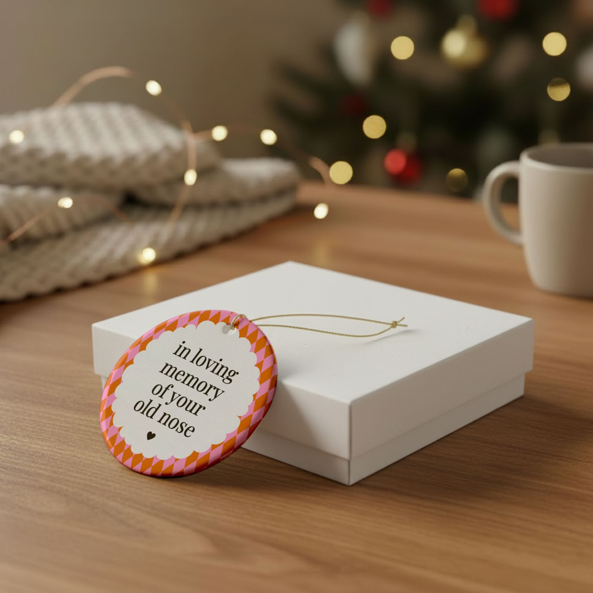 Nose Surgery Gift for Spouse or Parent Getting a New Nose: In Loving Memory of Your Old Nose | Funny Plastic Surgery Holiday Ornament