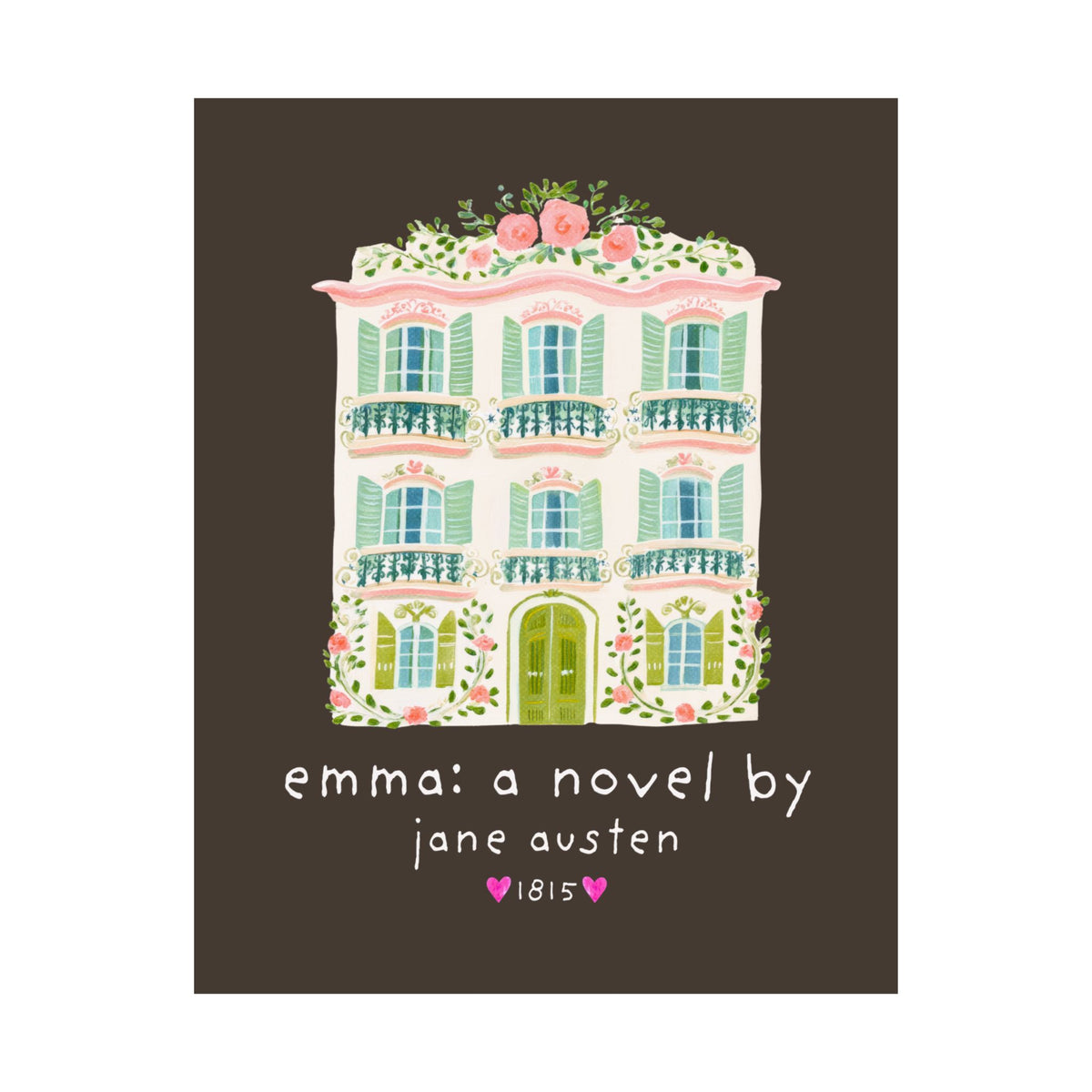 Emma: A Novel by Jane Austen Book Lover Poster Print, Cute Bookish Wall Decor for Classic Literature Reader or Bookworm