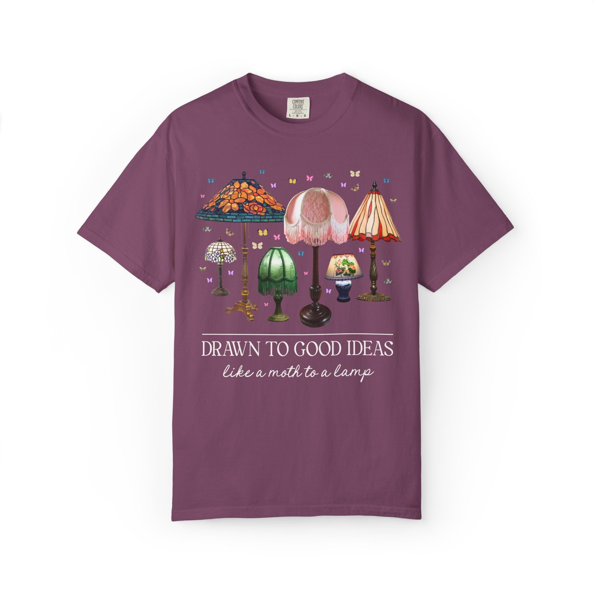 Insect Lover Entomologist or Science Teacher Tee Shirt: Drawn to Good Ideas Like a Moth to a Lamp, Silly Goblincore Scientist T-Shirt